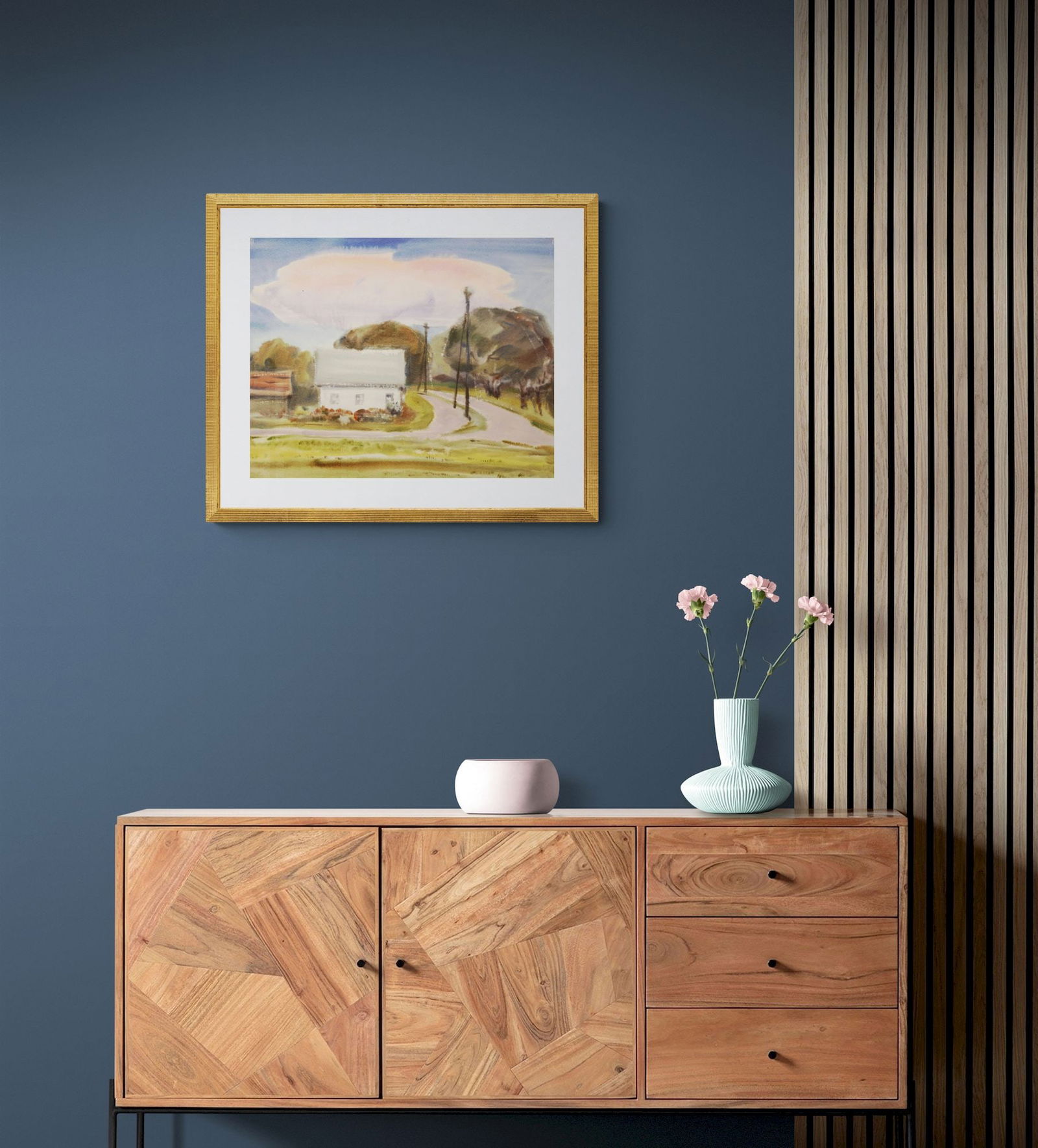 Mynka Olexandr (Ukrainian artist), "The pink cloud", watercolor on paper - 2