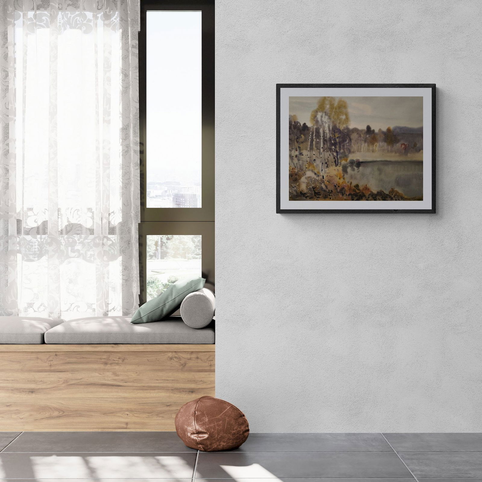 Malysh Gavriil (Ukrainian artist), "Forest Lake", watercolor on paper - 2