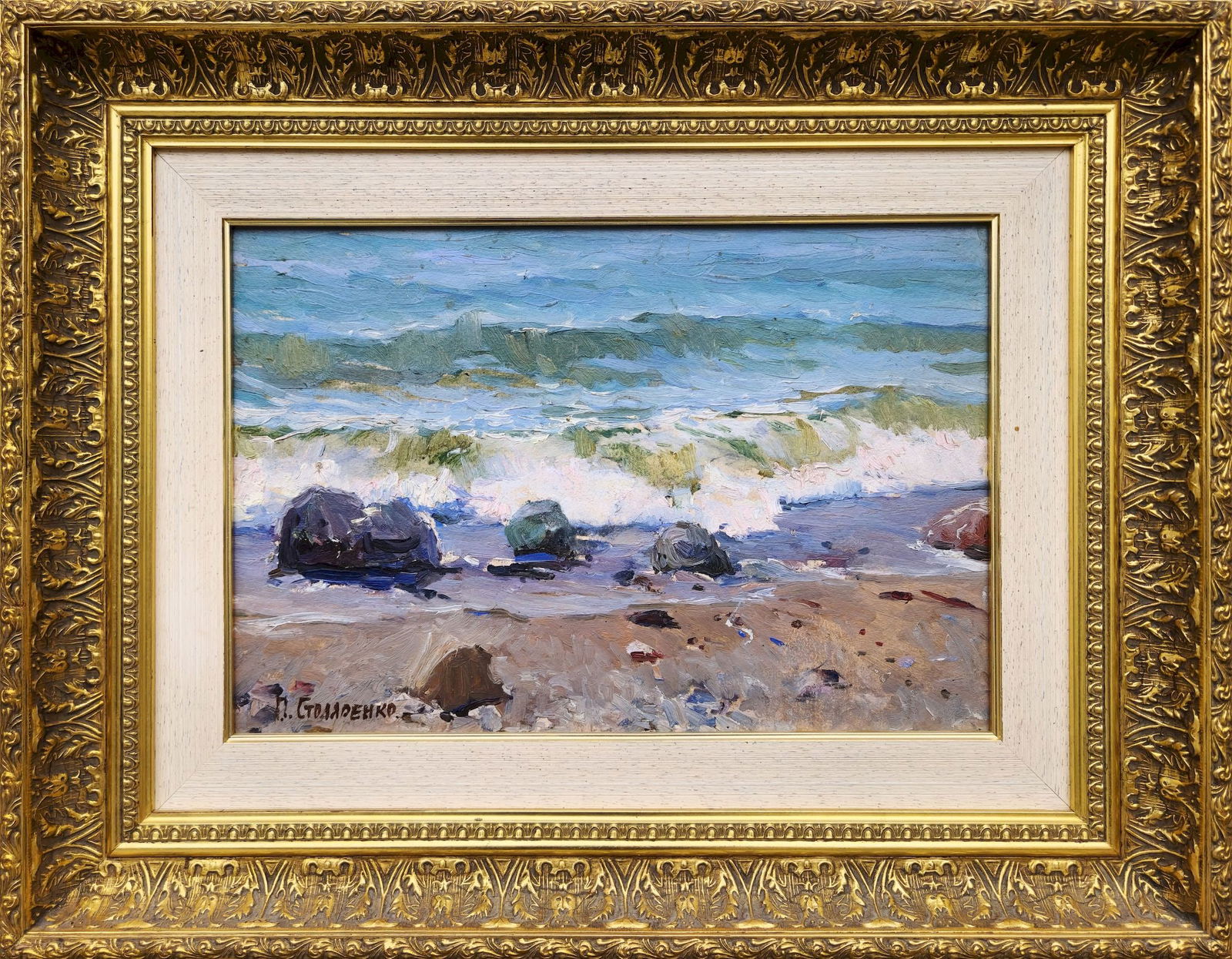 Stolyarenko Petro (Ukrainian artist), "Breeze", oil on cardboard: Title: Stolyarenko Petro (Ukrainian artist), "Breeze", oil on cardboard Artist: Stolyarenko Petro Kuzmich Description: ARTIST: Stolyarenko Petro Kuzmich, Ukrainian artist TITLE: "Breeze" SIZE: 25 x 36