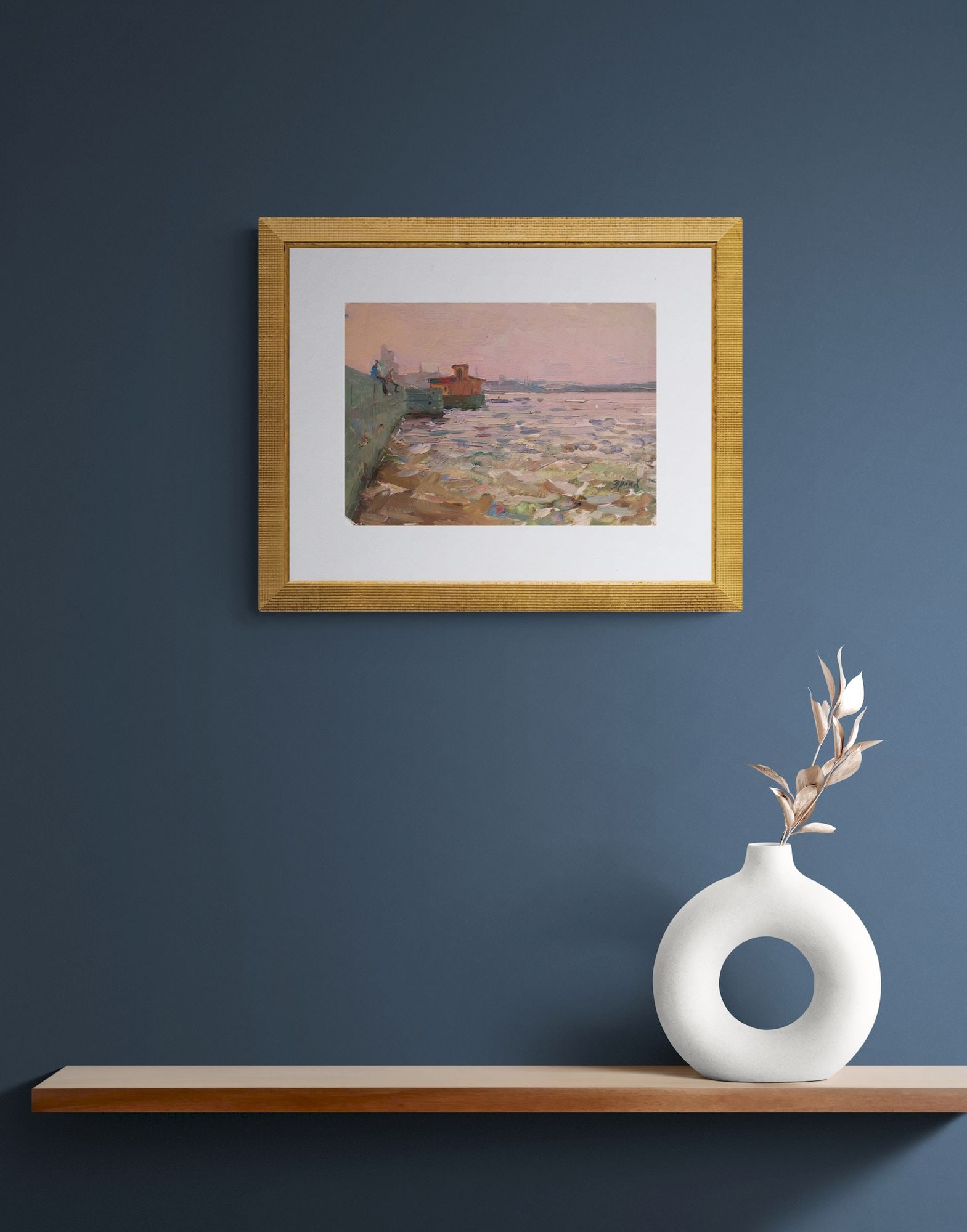 Erlih Volodymyr (Ukrainian artist), "Dnipro river embankment", oil on cardboard - 2