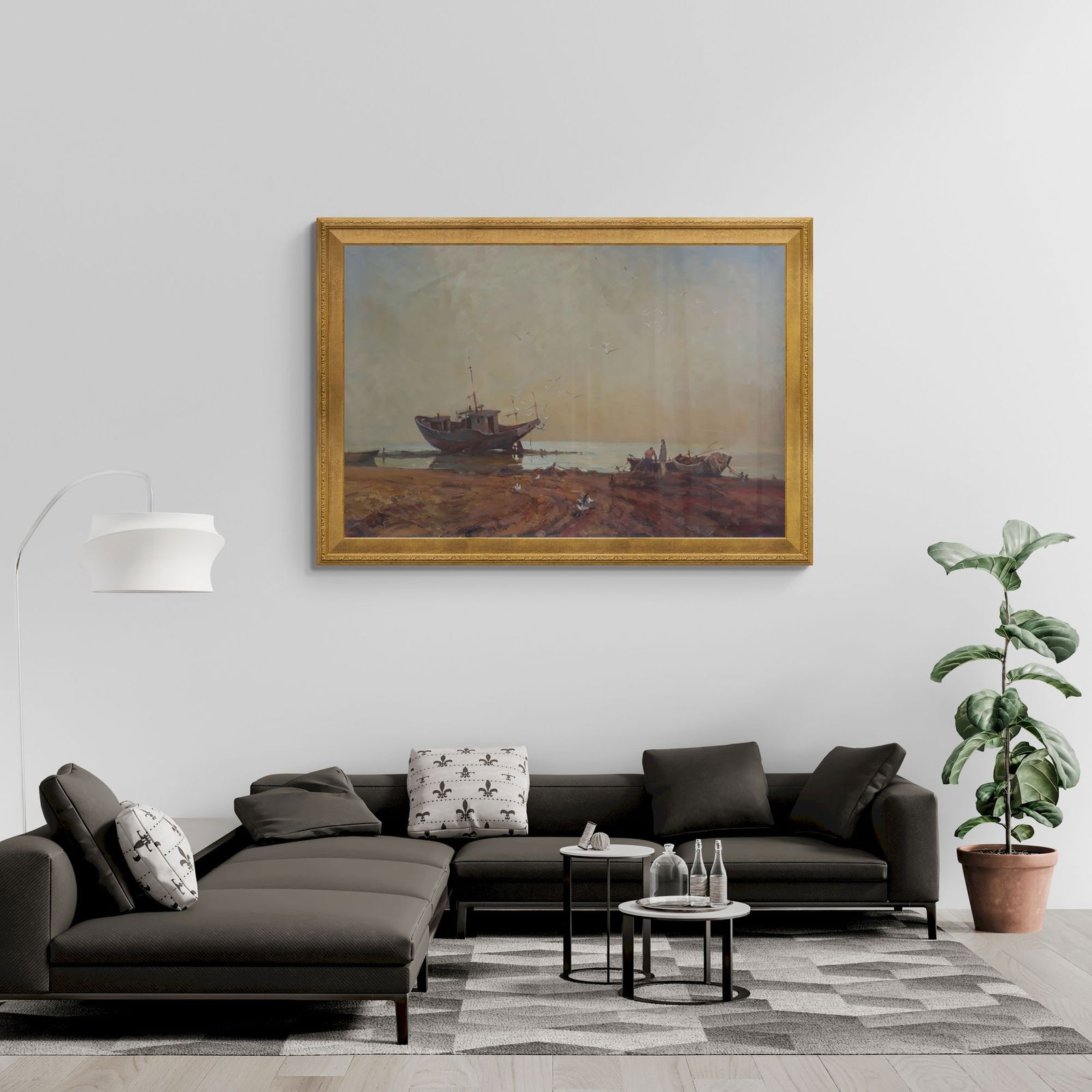 Rostovsky (Ukrainian artist), "Evening on the beach", oil on canvas - 2