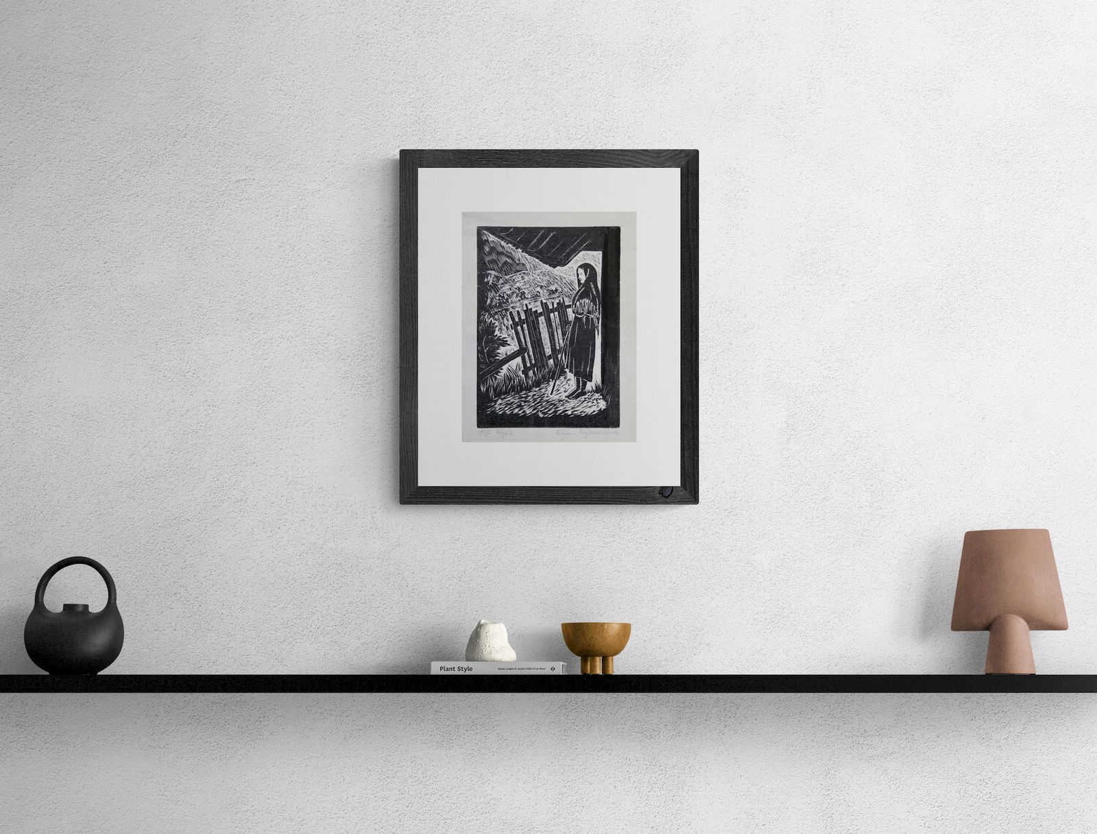 Gebus-Baranetska Stefania (Ukrainian artist), "Storm", linogravure on paper - 2