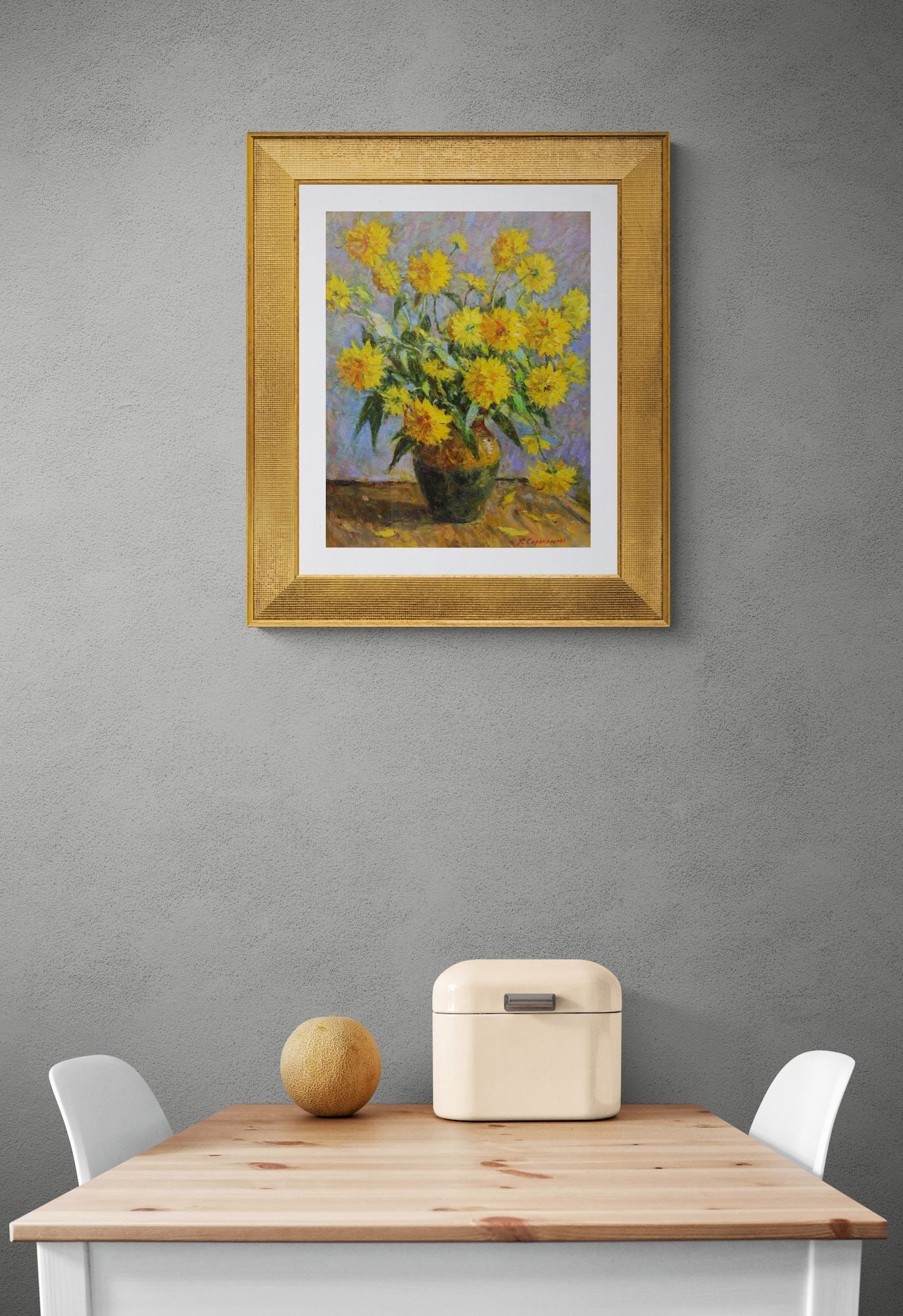 Sorokoletov Gavriil (Ukrainian artist), "Flowers in a vase", oil on cardboard - 2