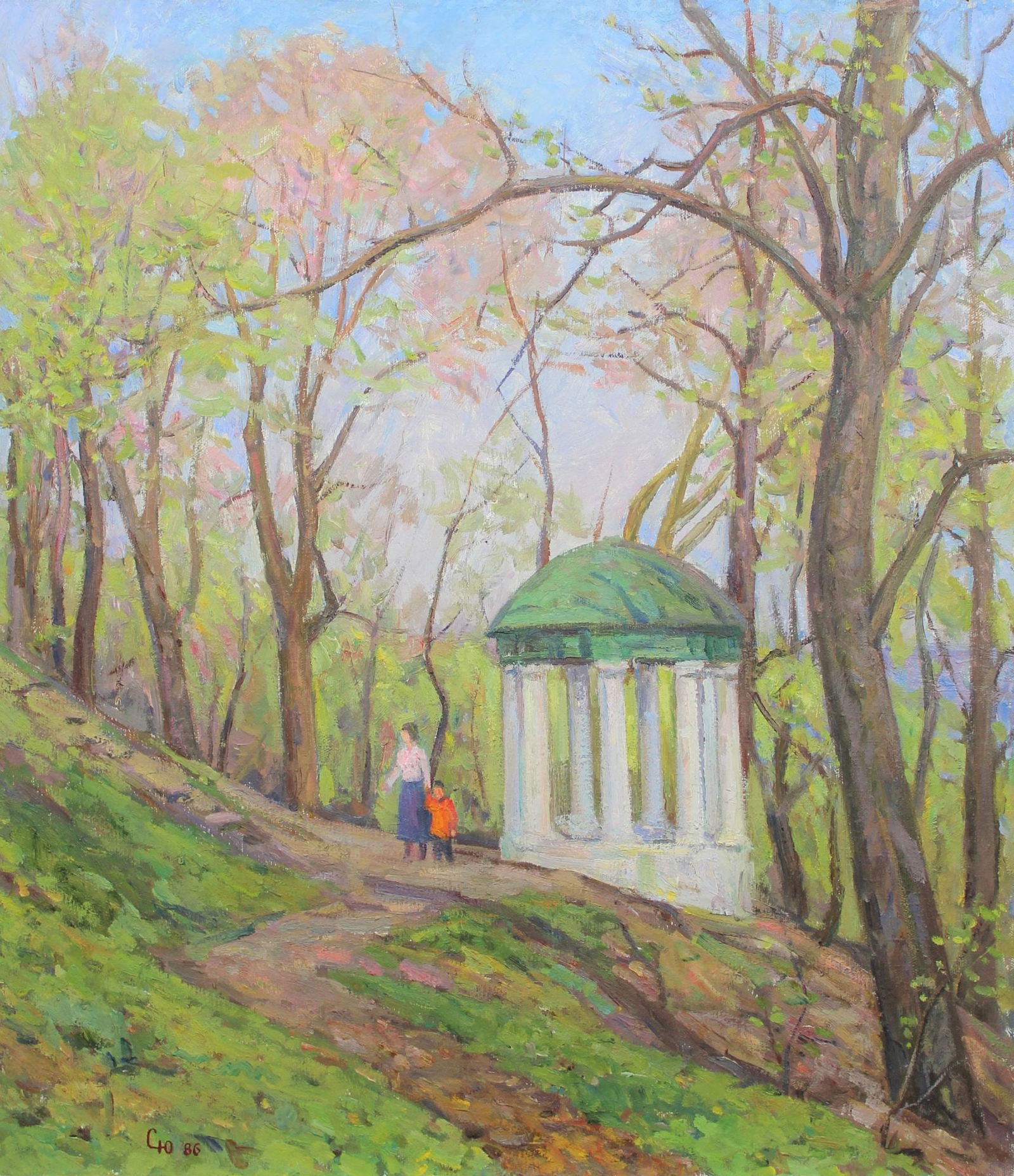 Sorokoletov Yuri (Ukrainian artist), "In the park", oil on canvas: Title: Sorokoletov Yuri (Ukrainian artist), "In the park", oil on canvas Artist: Sorokoletov Yuri Gavrylovych Description: ARTIST: Sorokoletov Yuri Gavrylovych, Ukrainian artist TITLE: "In the park"