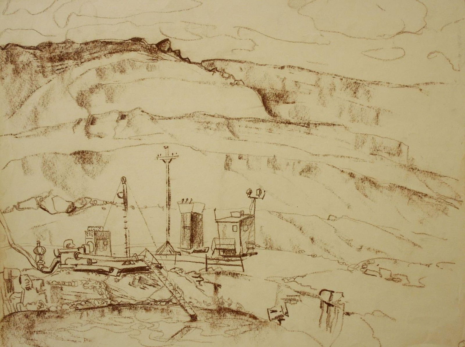 Mynka Olexandr (Ukrainian artist), "In a career", sanguine on paper: Title: Mynka Olexandr (Ukrainian artist), "In a career", sanguine on paper Artist: Mynka Olexandr Fedorovich Description: ARTIST: Mynka Olexandr Fedorovich, Ukrainian artist TITLE: "In a career"