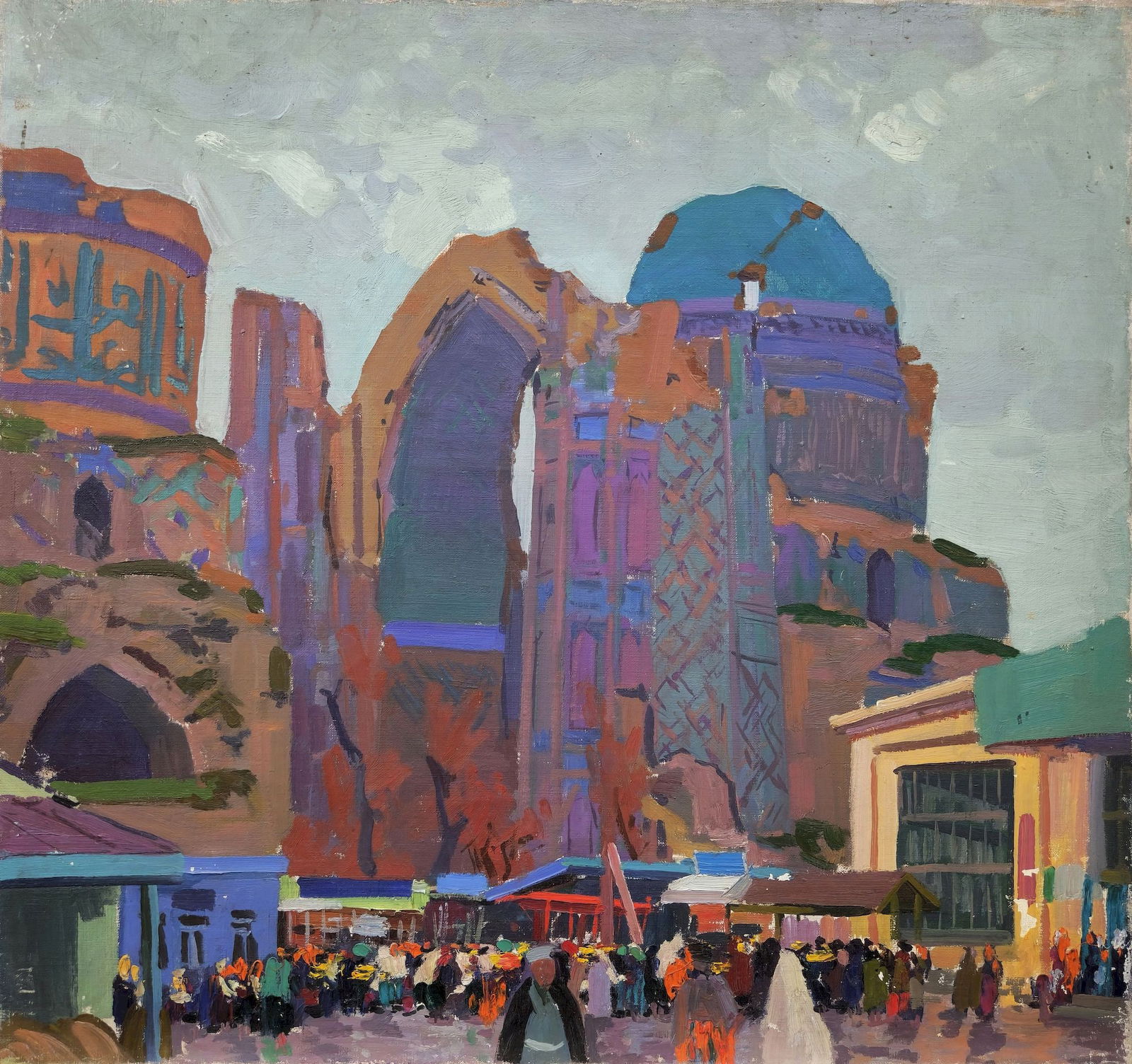 Akinshin Mykhaylo (Ukrainian artist), "Bibi-khanum mosque", oil on canvas: Title: Akinshin Mykhaylo (Ukrainian artist), "Bibi-khanum mosque", oil on canvas Artist: Akinshin Mykhaylo Vasilovich Description: ARTIST: Akinshin Mykhaylo Vasilovich, Ukrainian artist TITLE: