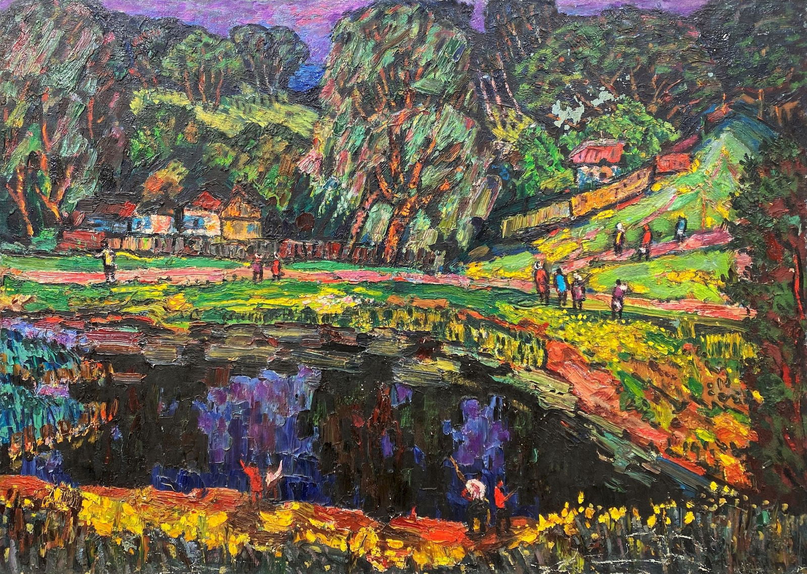 Litvinov Oleksiy (Ukrainian artist), "Lake in the valley", oil on canvas (1 of 3)