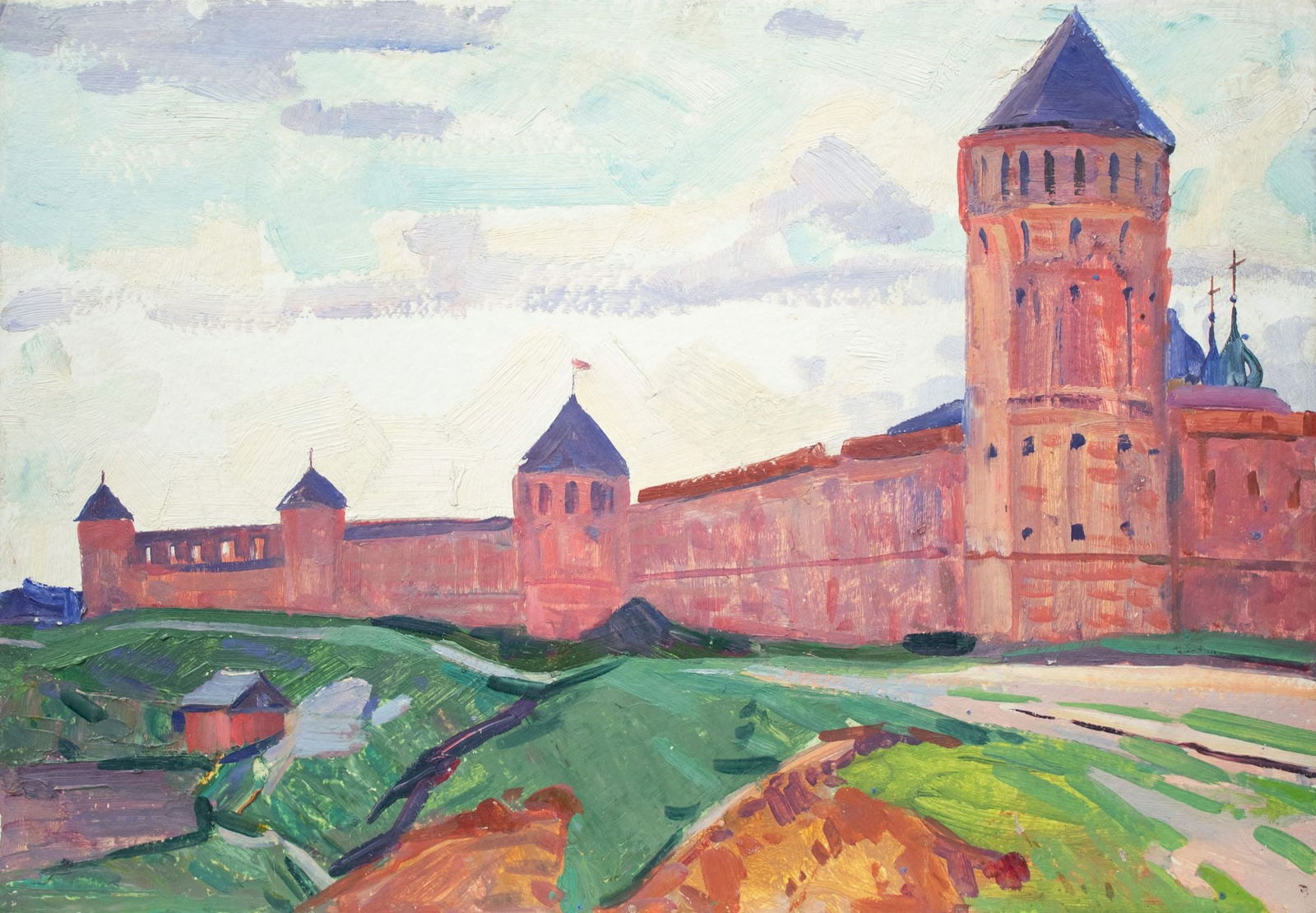 Tyukha Ivan (Ukrainian artist), "Russian oldy", oil on cardboard