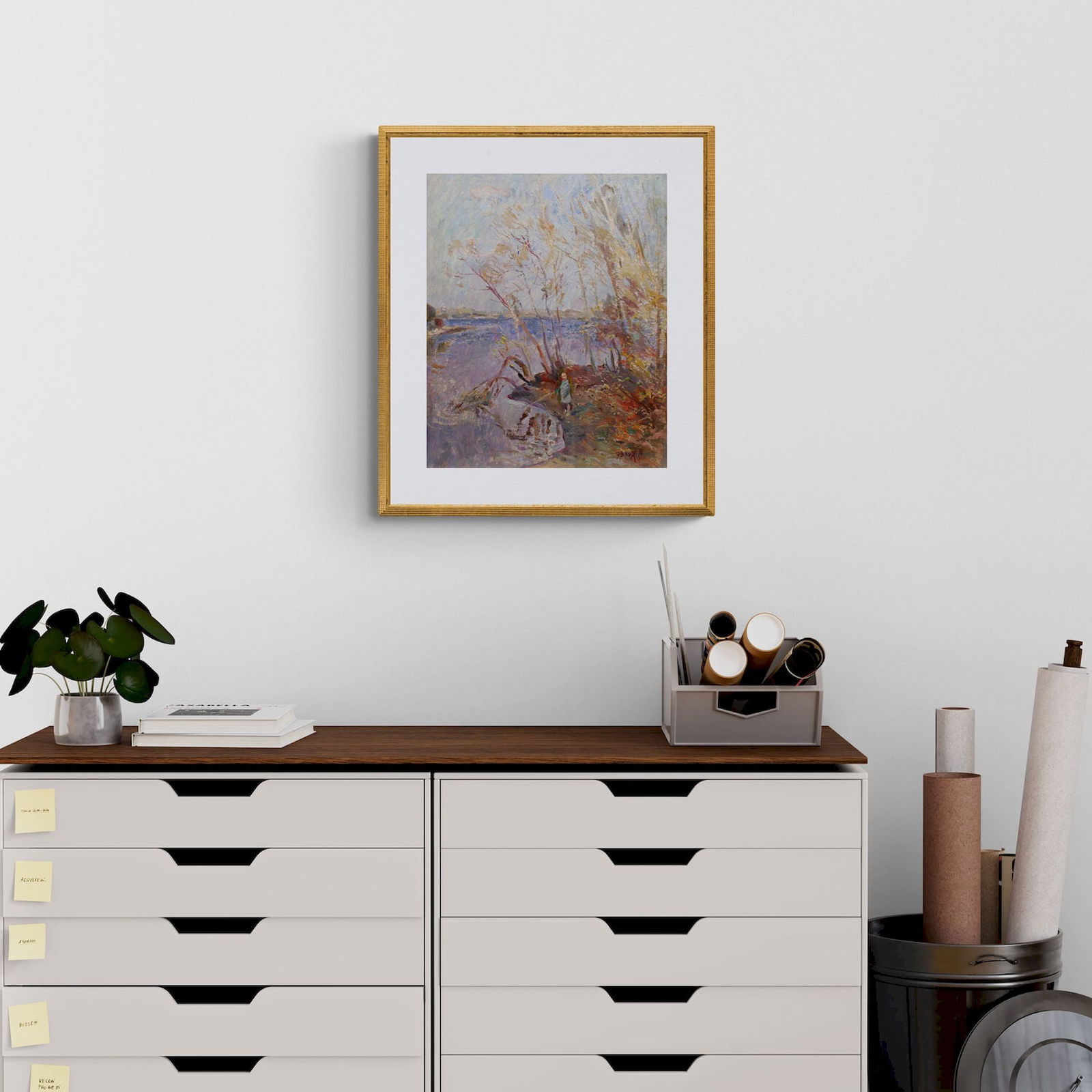 Erlih Volodymyr (Ukrainian artist), "Fishing on the island", oil on cardboard - 2