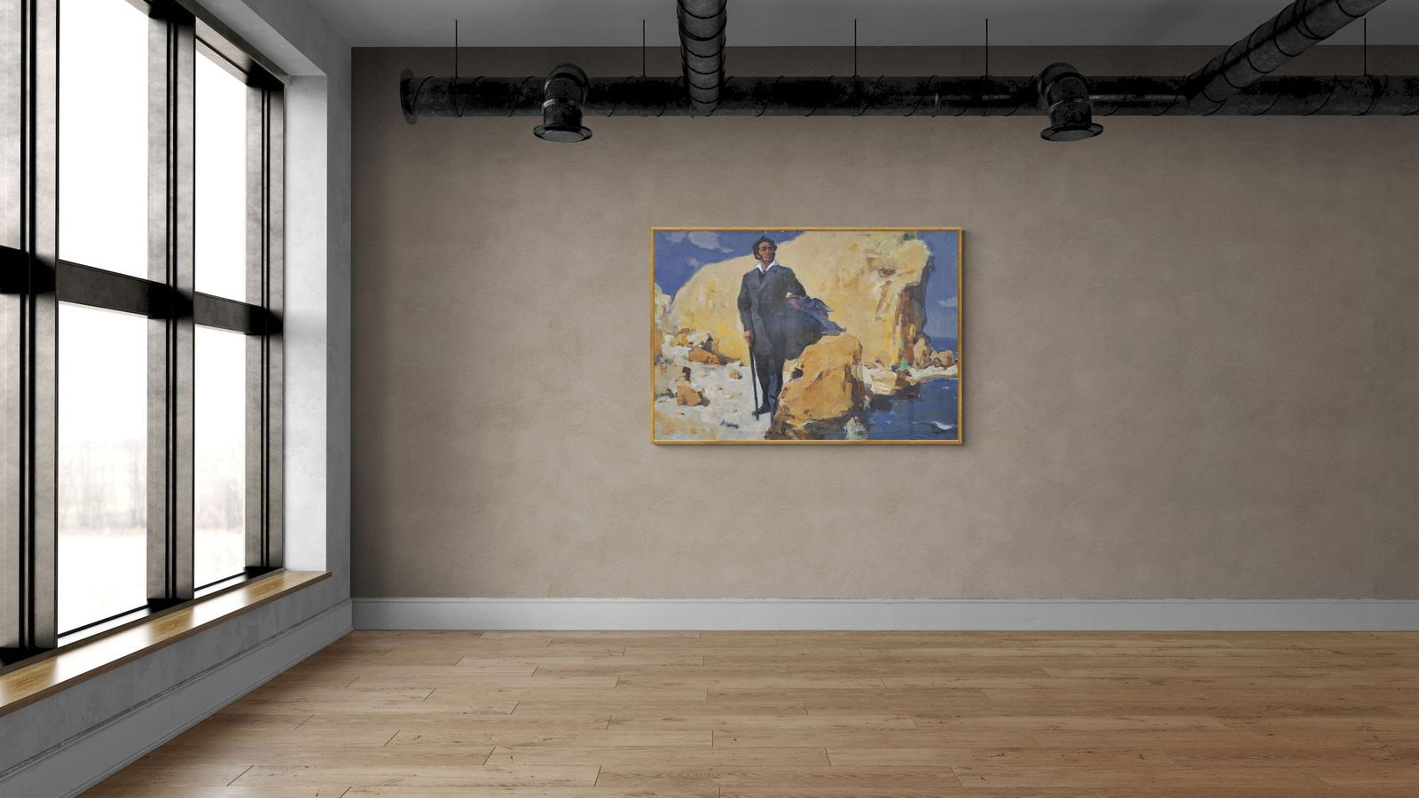 Unidentified (Ukrainian artist), "Pushkin at the sea", oil on canvas - 2