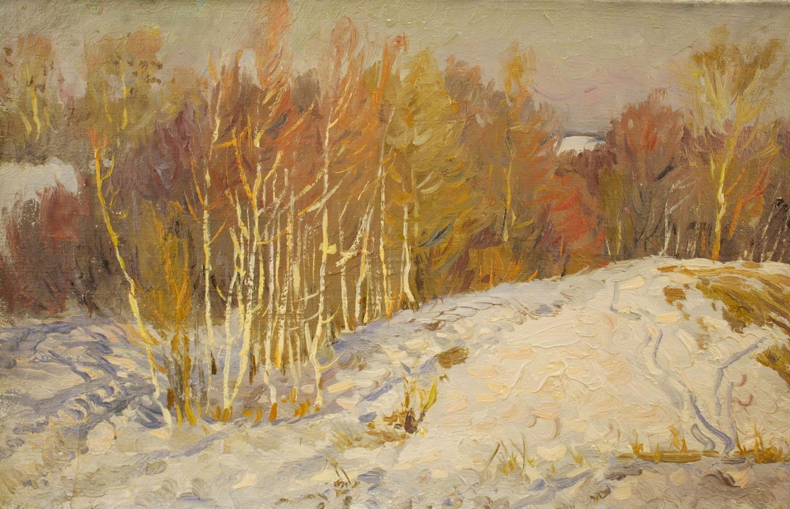 Mynka Olexandr (Ukrainian artist), "Winter sun", oil on canvas: Title: Mynka Olexandr (Ukrainian artist), "Winter sun", oil on canvas Artist: Mynka Olexandr Fedorovich Description: ARTIST: Mynka Olexandr Fedorovich, Ukrainian artist TITLE: "Winter sun" SIZE: 35 x