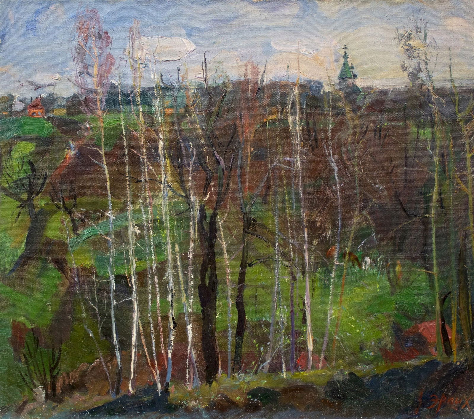 Erlih Volodymyr (Ukrainian artist), "Birches", oil on canvas (1 of 4)