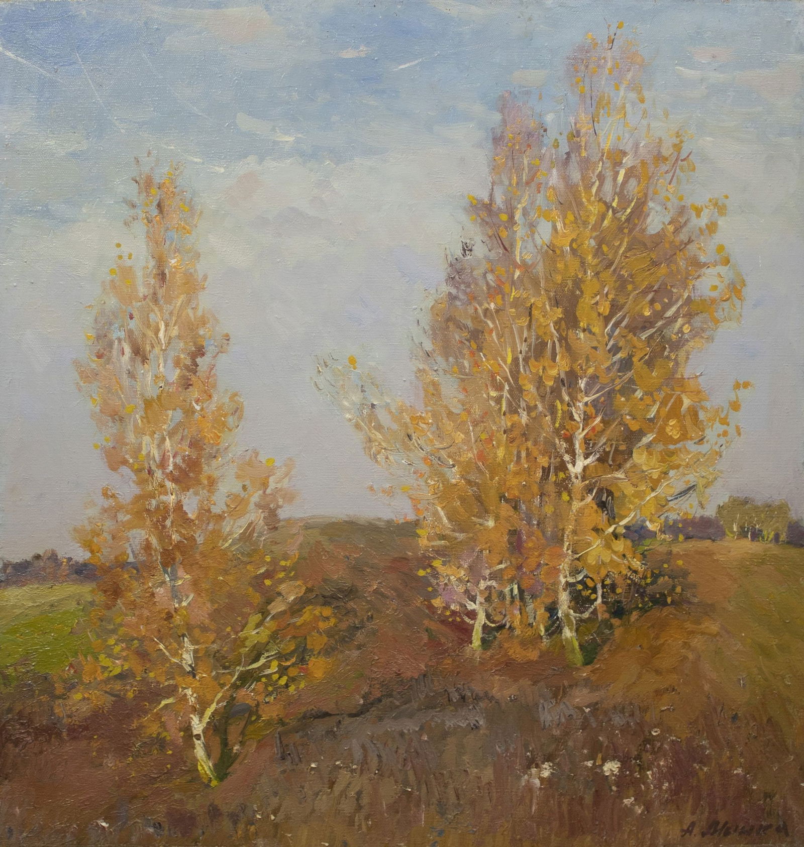 Mynka Olexandr (Ukrainian artist), "Autumn birches", oil on canvas (1 of 4)