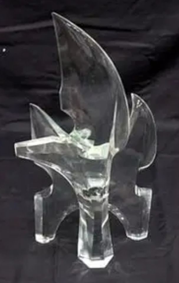 Licio Zanetti Murano Signed One-of-a-Kind Clear Glass Sculpture by this Master Artist (1 of 1)