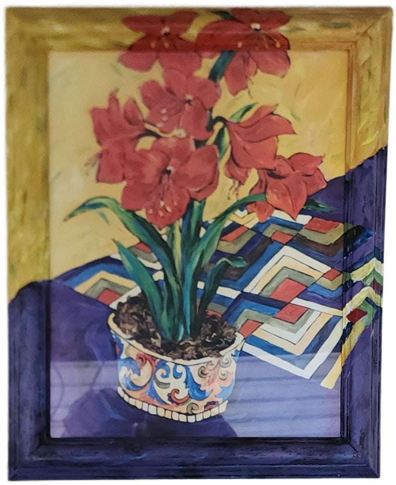 2 of 2 Vintage abstract expressionist paintings under glass w/ hand-painted frame extending image.: 2 of 2 Vintage abstract expressionist paintings under glass w/ hand-painted frame extending image. Reserve: $150.00 Shipping: Domestic: Shipping rates are determined by destination Internati