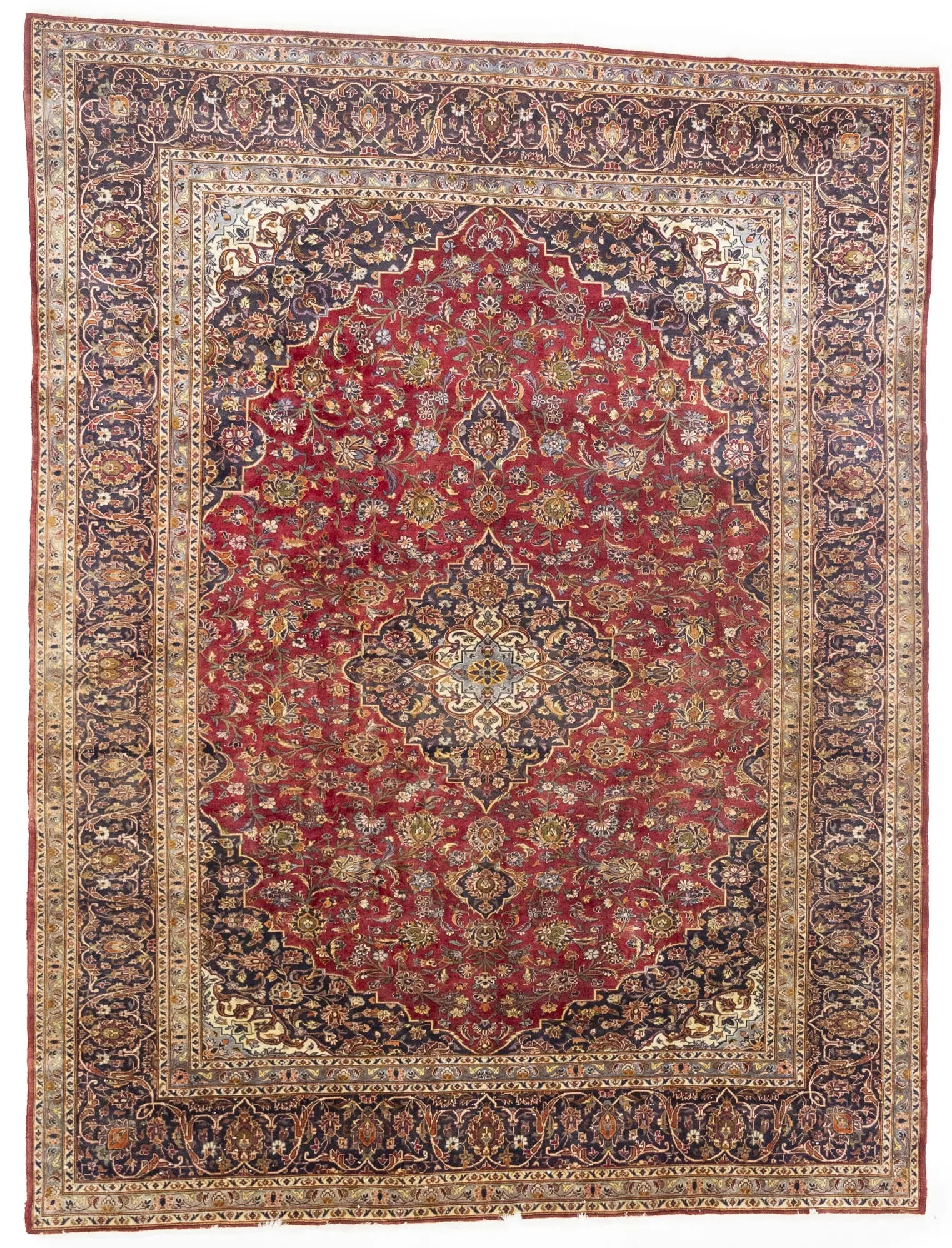 Semi Antique Red Traditional 10X13 Kashan Persian Oriental Rug (1 of 14)