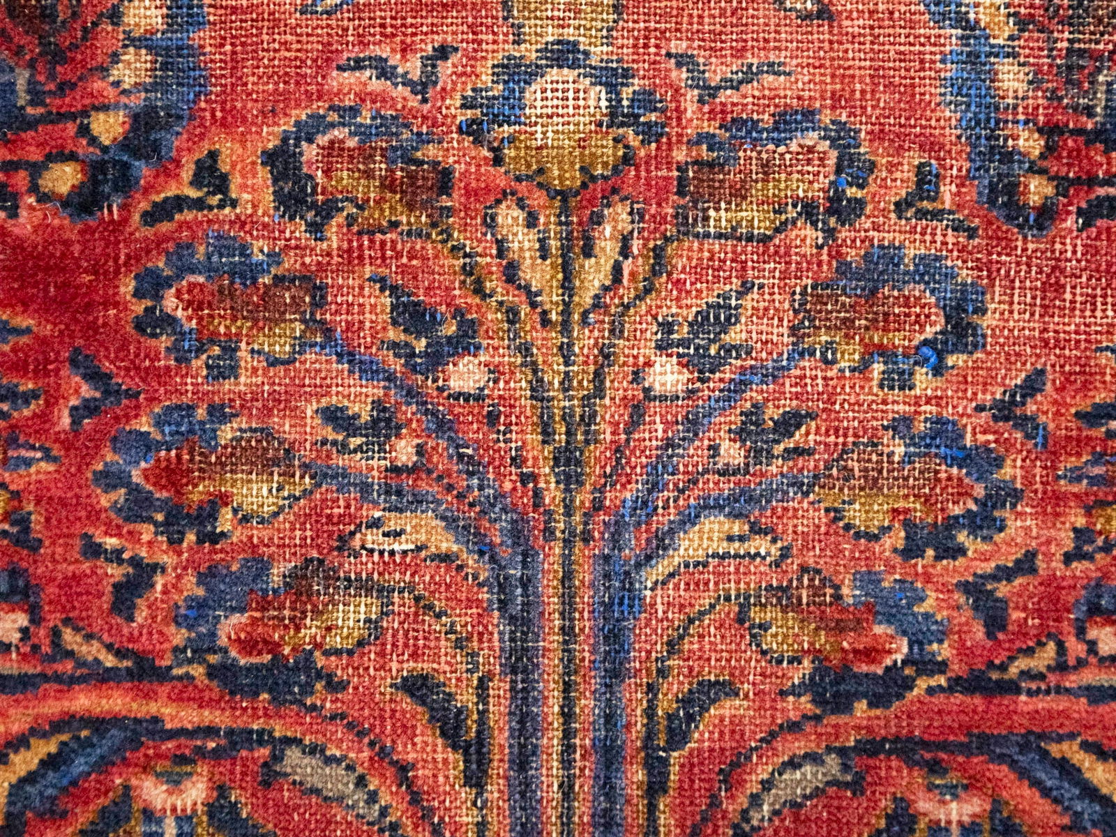 Vintage Red Floral 3X7 Sarouk Persian Rug - 10