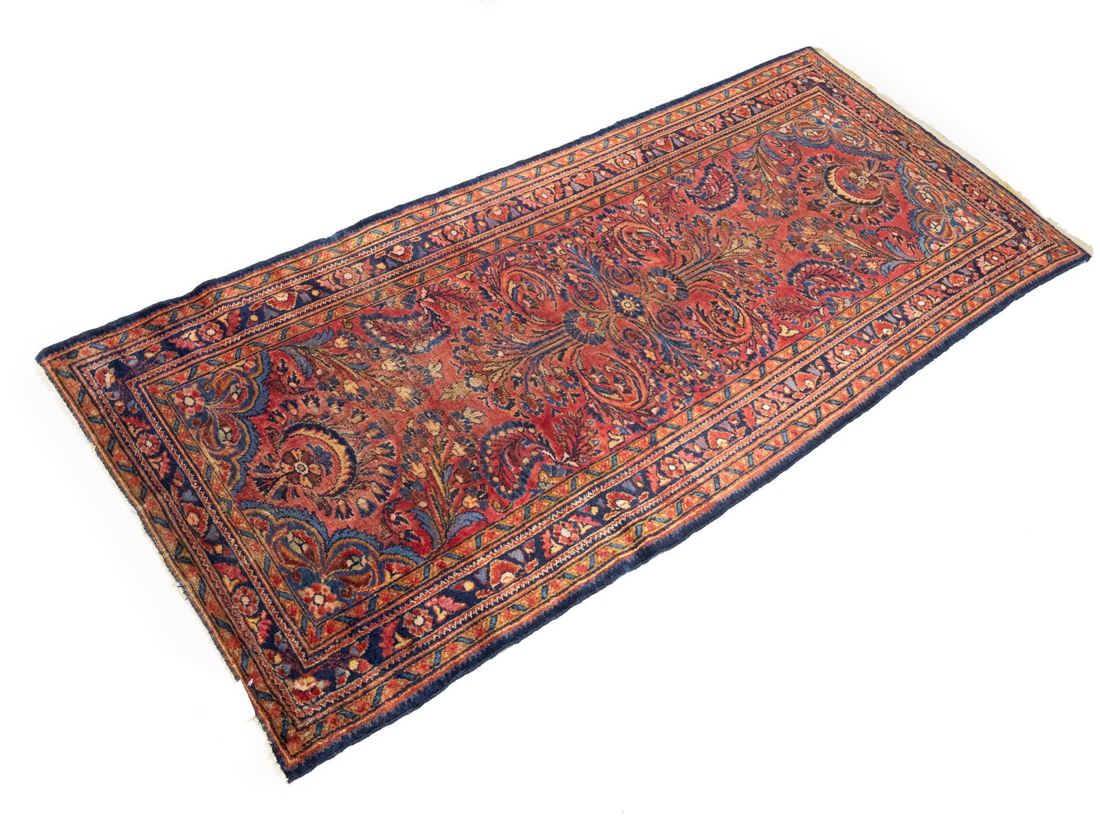 Vintage Red Floral 3X7 Sarouk Persian Rug - 3