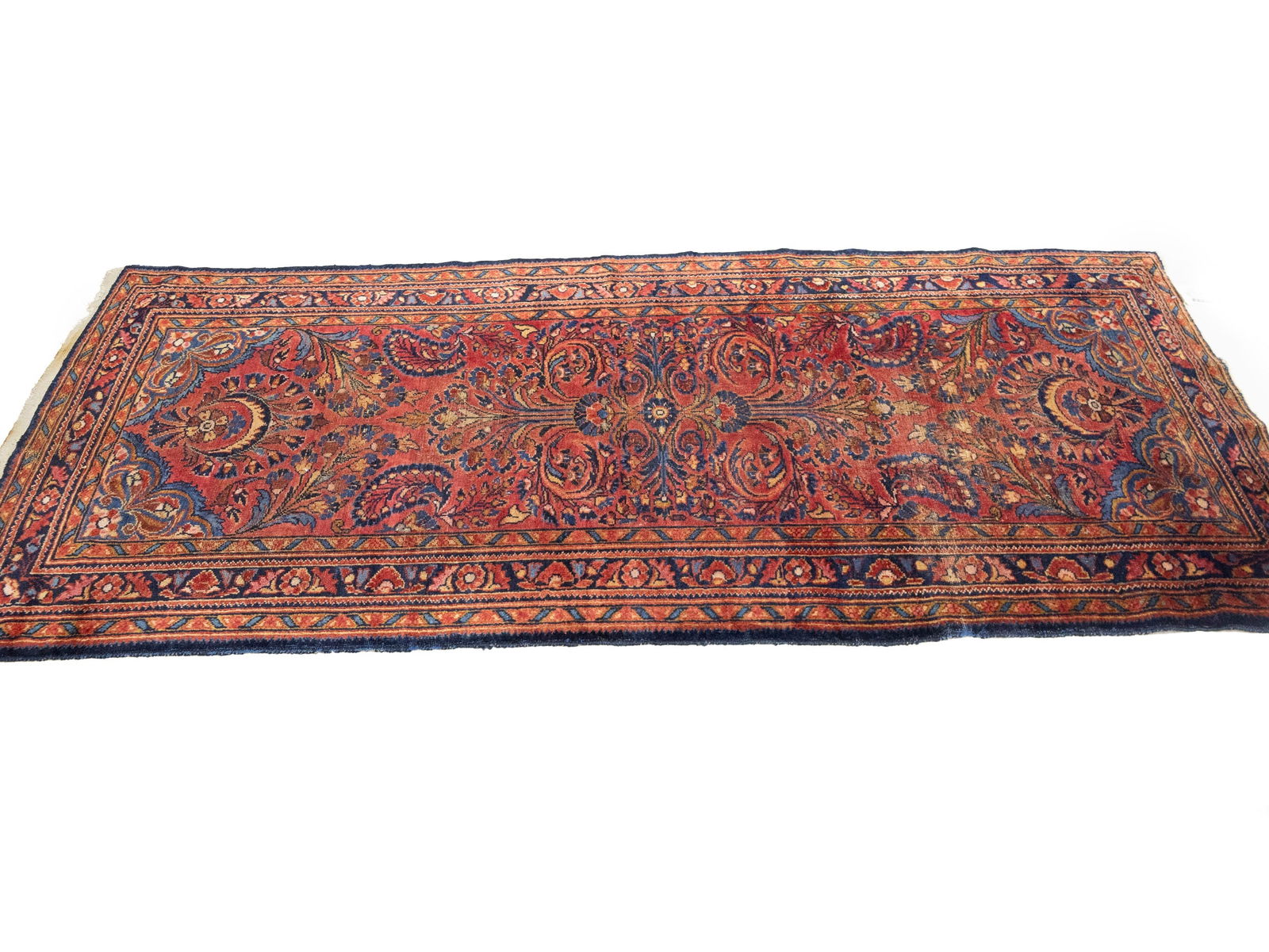 Vintage Red Floral 3X7 Sarouk Persian Rug - 4