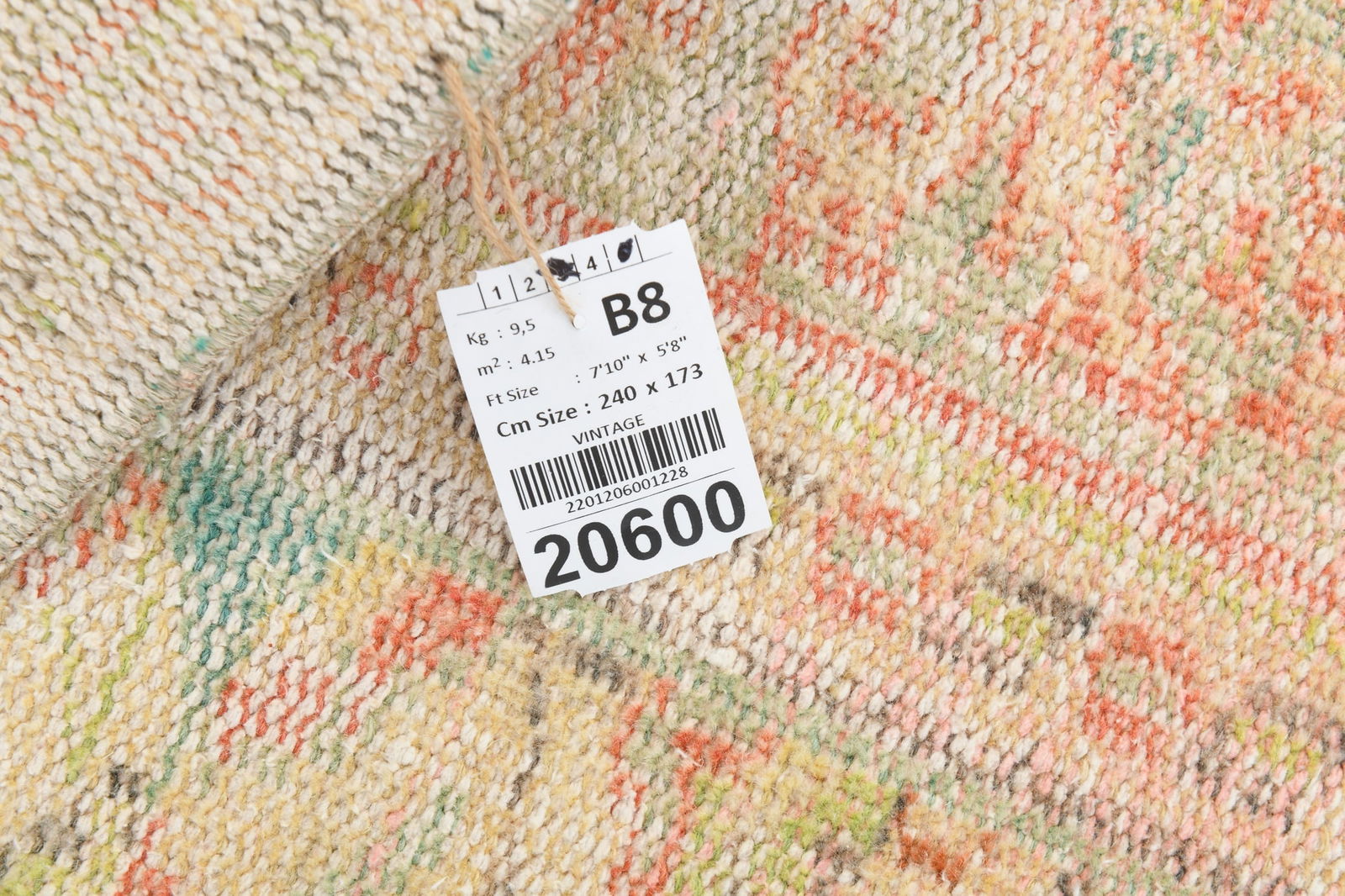 5'8'' x 7'10'' Handmade Vintage Wool Rug - 20600 - 17