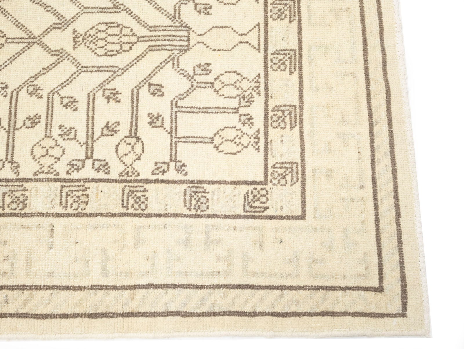 Vintage Beige Classic 3X5 Tabriz Persian Rug - 7