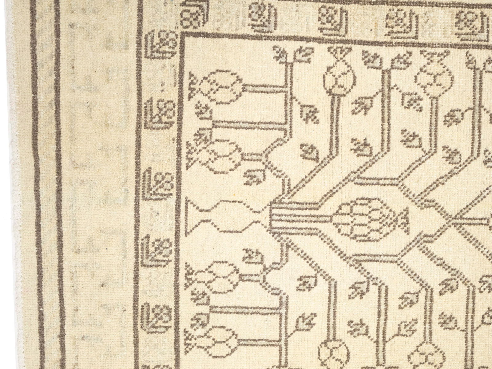 Vintage Beige Classic 3X5 Tabriz Persian Rug - 8