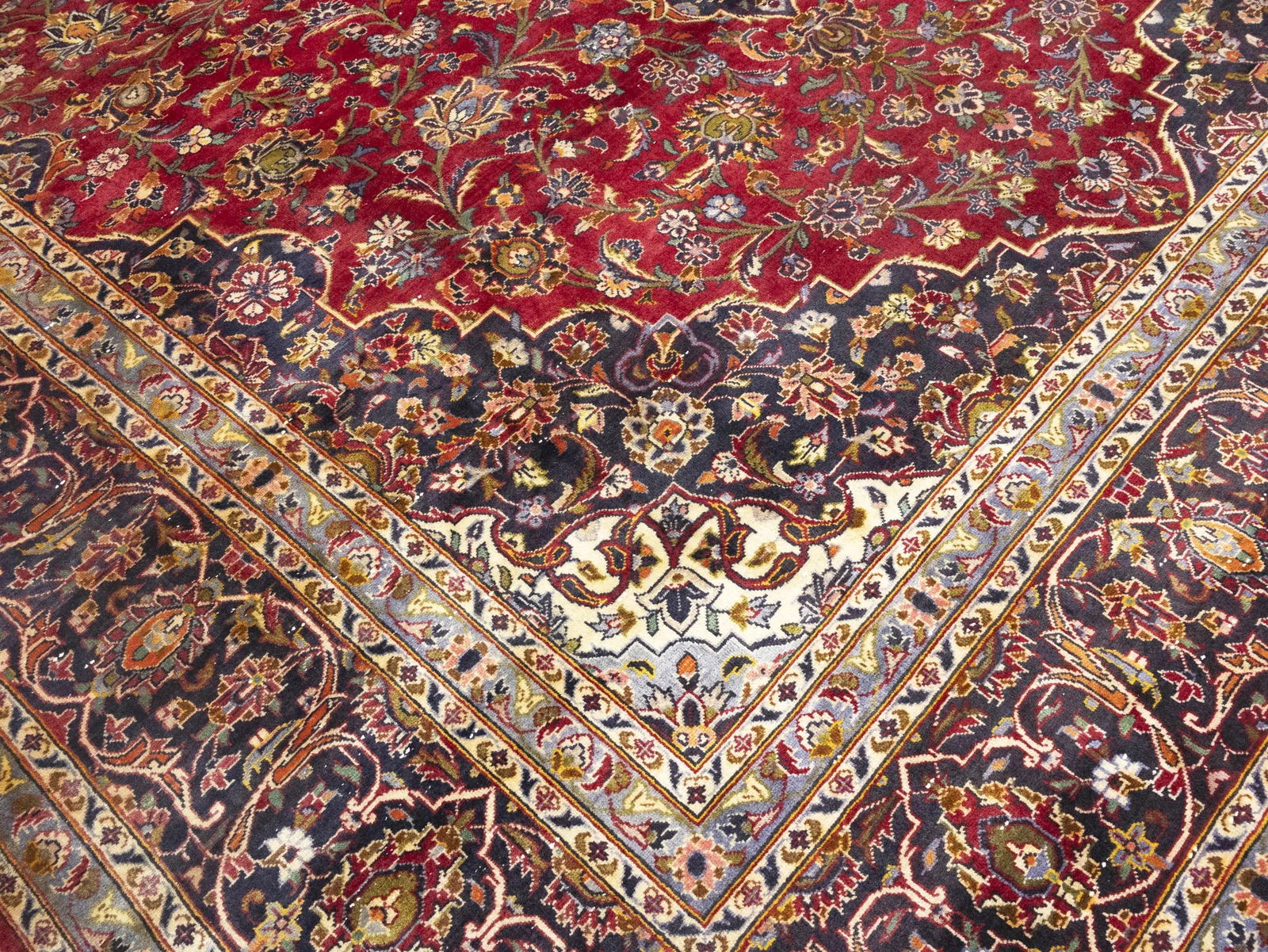 Semi Antique Red Traditional 10X13 Kashan Persian Oriental Rug - 12