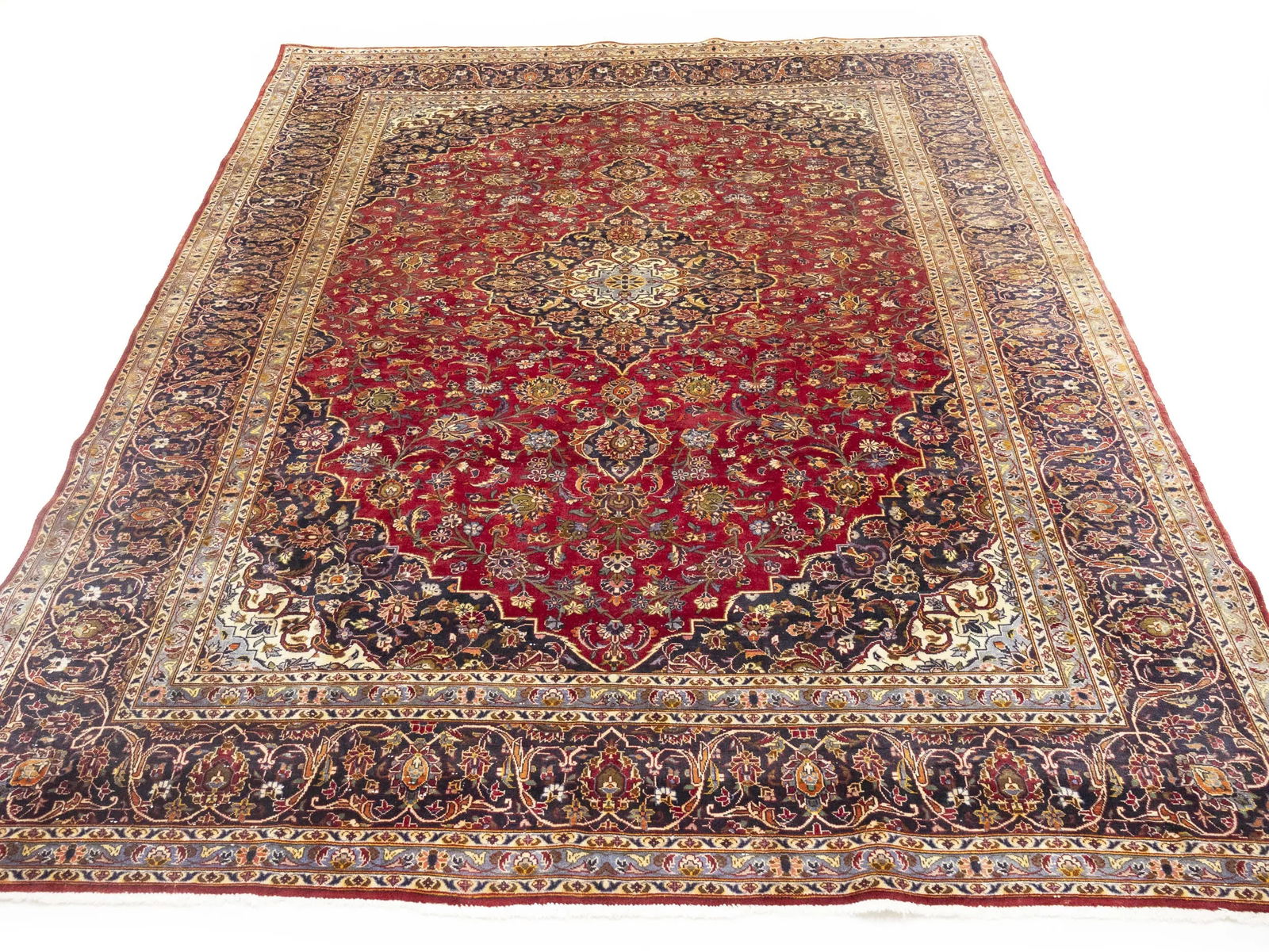 Semi Antique Red Traditional 10X13 Kashan Persian Oriental Rug - 2