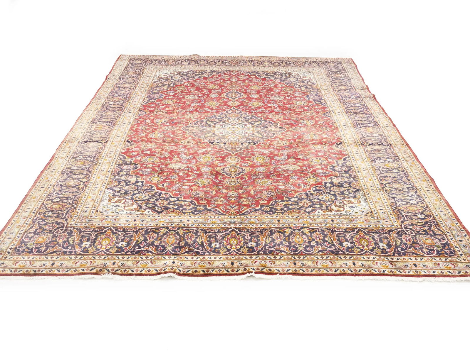 Semi Antique Red Traditional 10X13 Kashan Persian Oriental Rug - 5