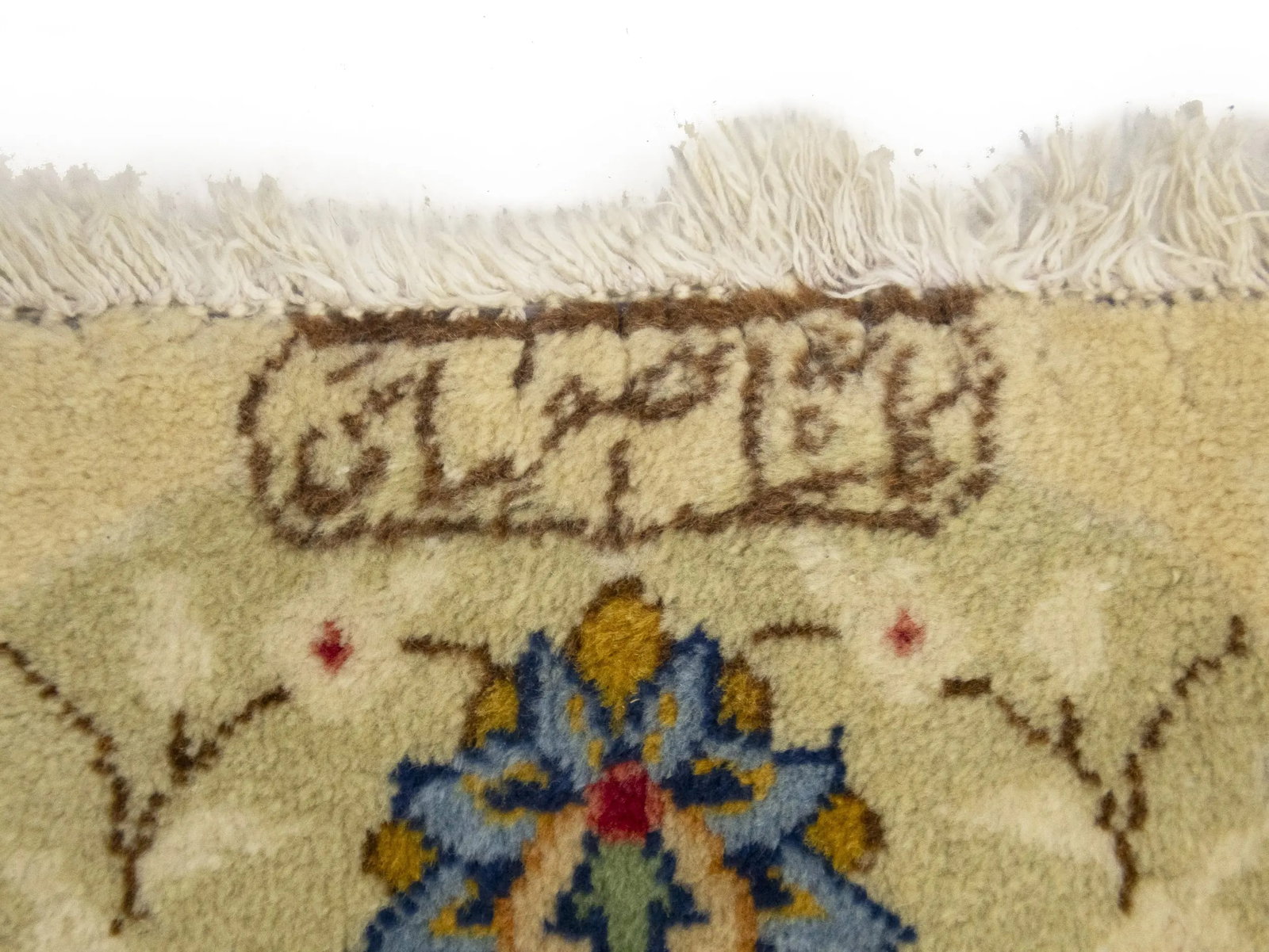 Semi Antique Cream Floral 8X12 Kashan Darbari Persian Rug - 14