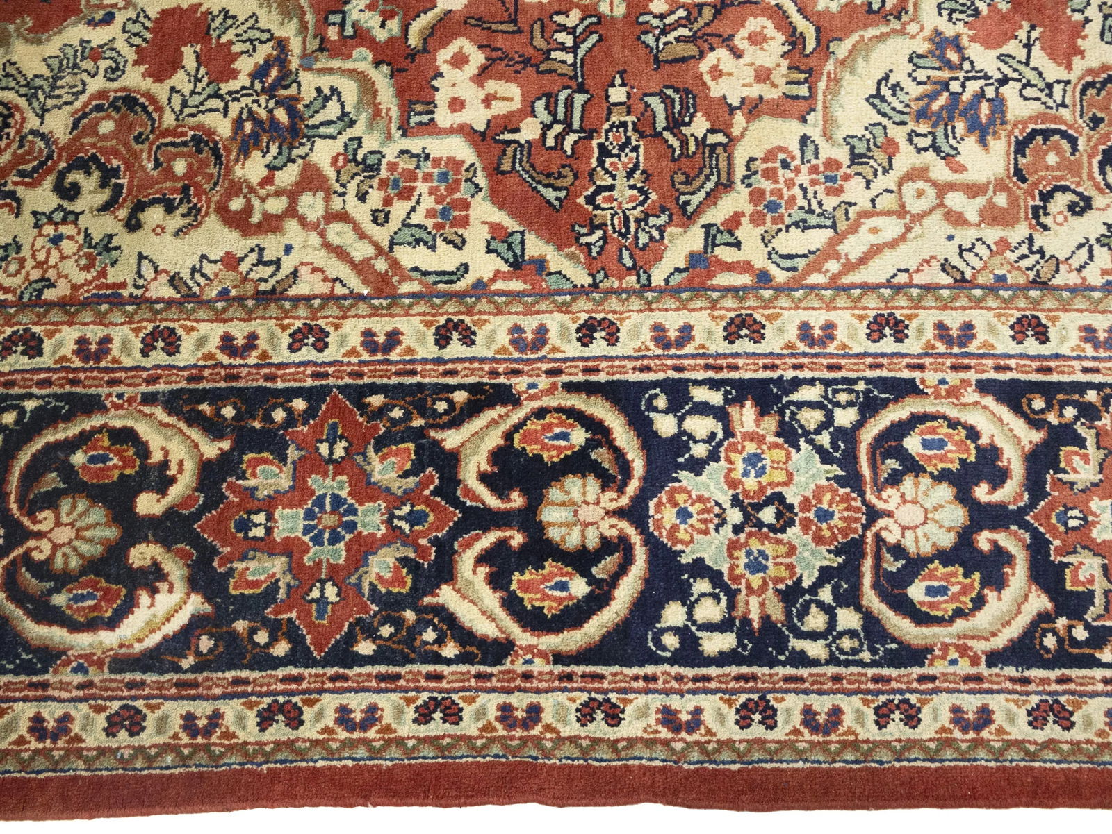 Semi Antique Rusty Red Floral 10X13 Mahal Persian Rug - 10