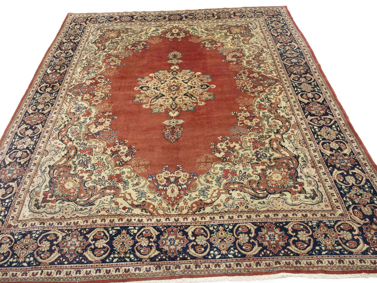Semi Antique Rusty Red Floral 10X13 Mahal Persian Rug - 2
