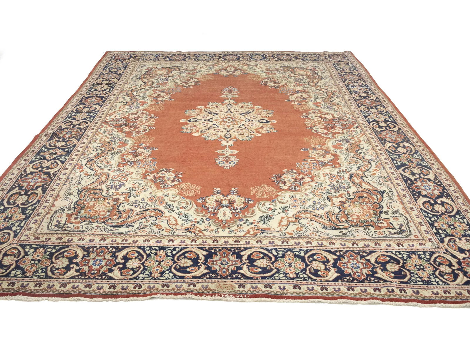 Semi Antique Rusty Red Floral 10X13 Mahal Persian Rug - 5