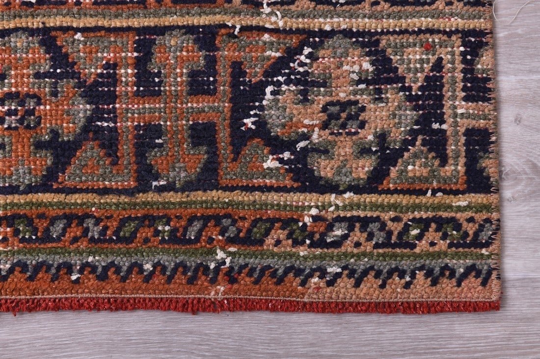 2'7'' x 11'7'' Handmade Vintage Wool Rug - 244402 - 11