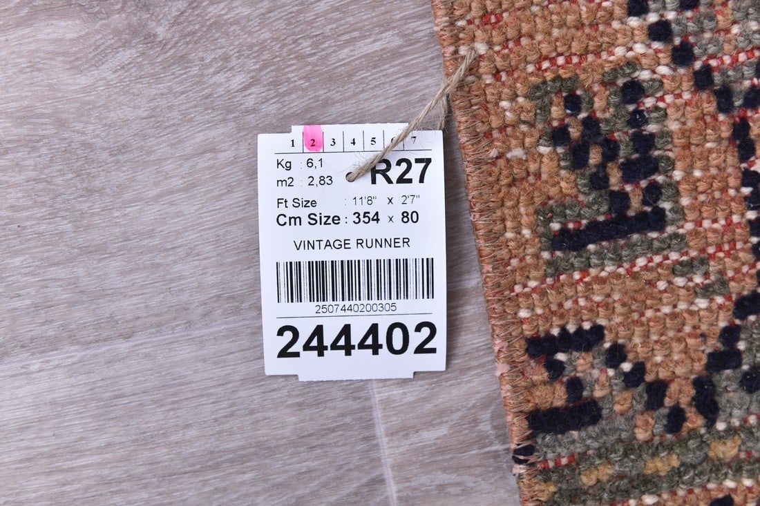 2'7'' x 11'7'' Handmade Vintage Wool Rug - 244402 - 14