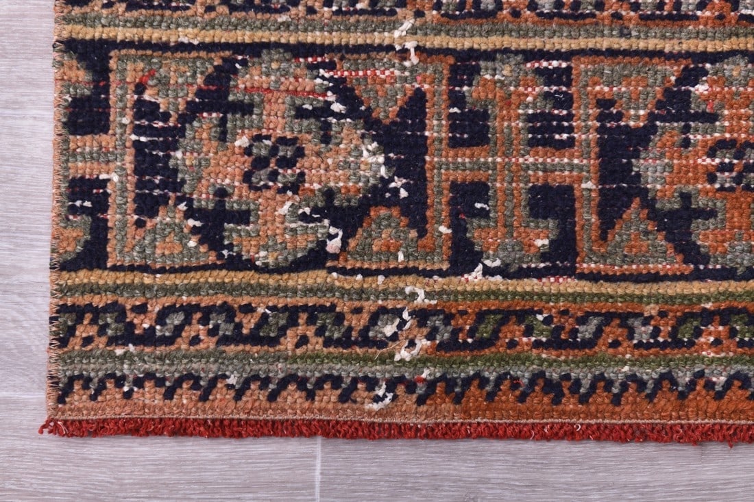 2'7'' x 11'7'' Handmade Vintage Wool Rug - 244402 - 9