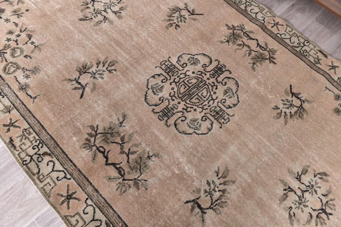 5'2'' x 8'6'' Handmade Vintage Wool Rug - 240826 - 4