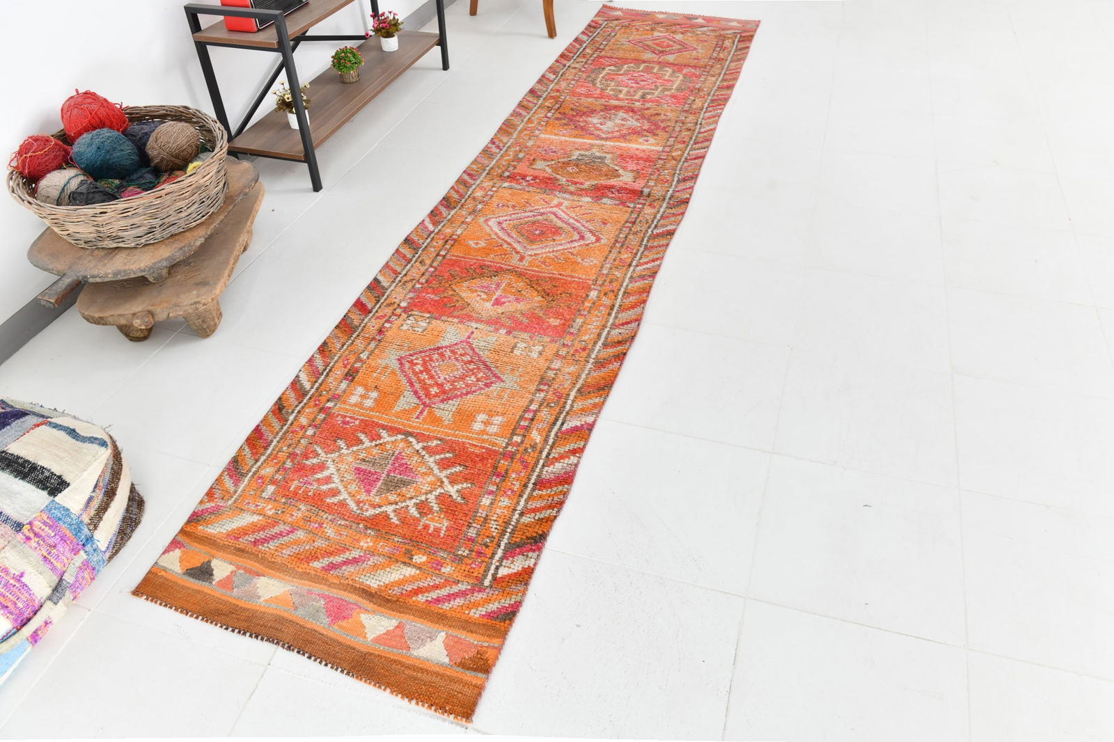 2'7'' x 12'1'' Vintage Wool Runner Rug - 23759 - 7