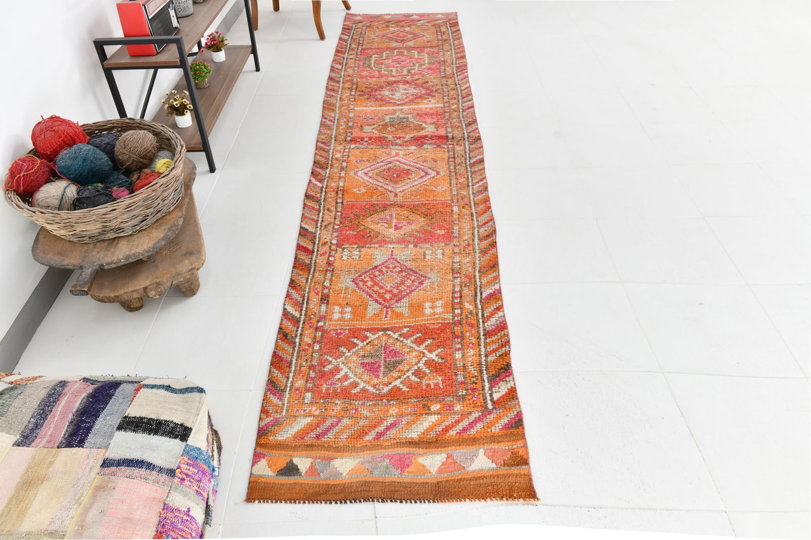 2'7'' x 12'1'' Vintage Wool Runner Rug - 23759 - 8