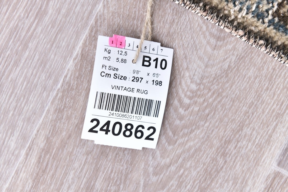 6'5'' x 9'8'' Handmade Vintage Wool Rug - 240862 - 15