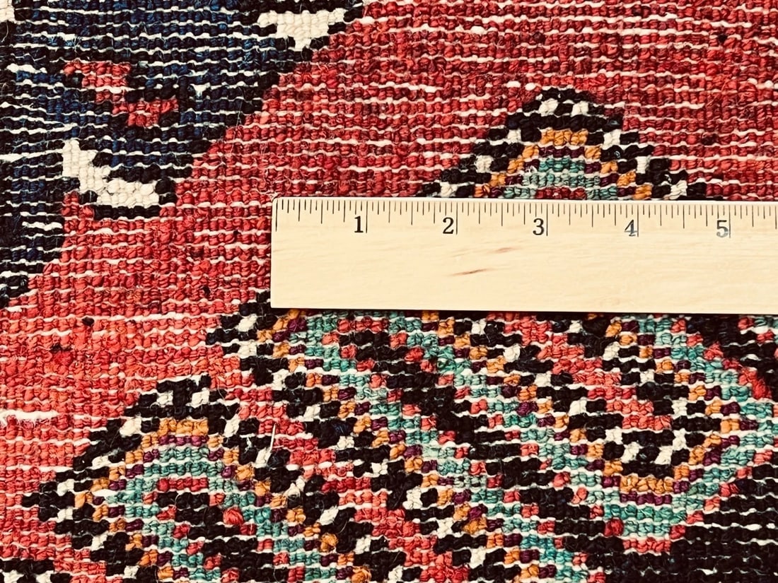 Antique Persian Hamedan Hand-Knotted Navy Geometric Wool Area Rug 4'11"x9'5" - 11