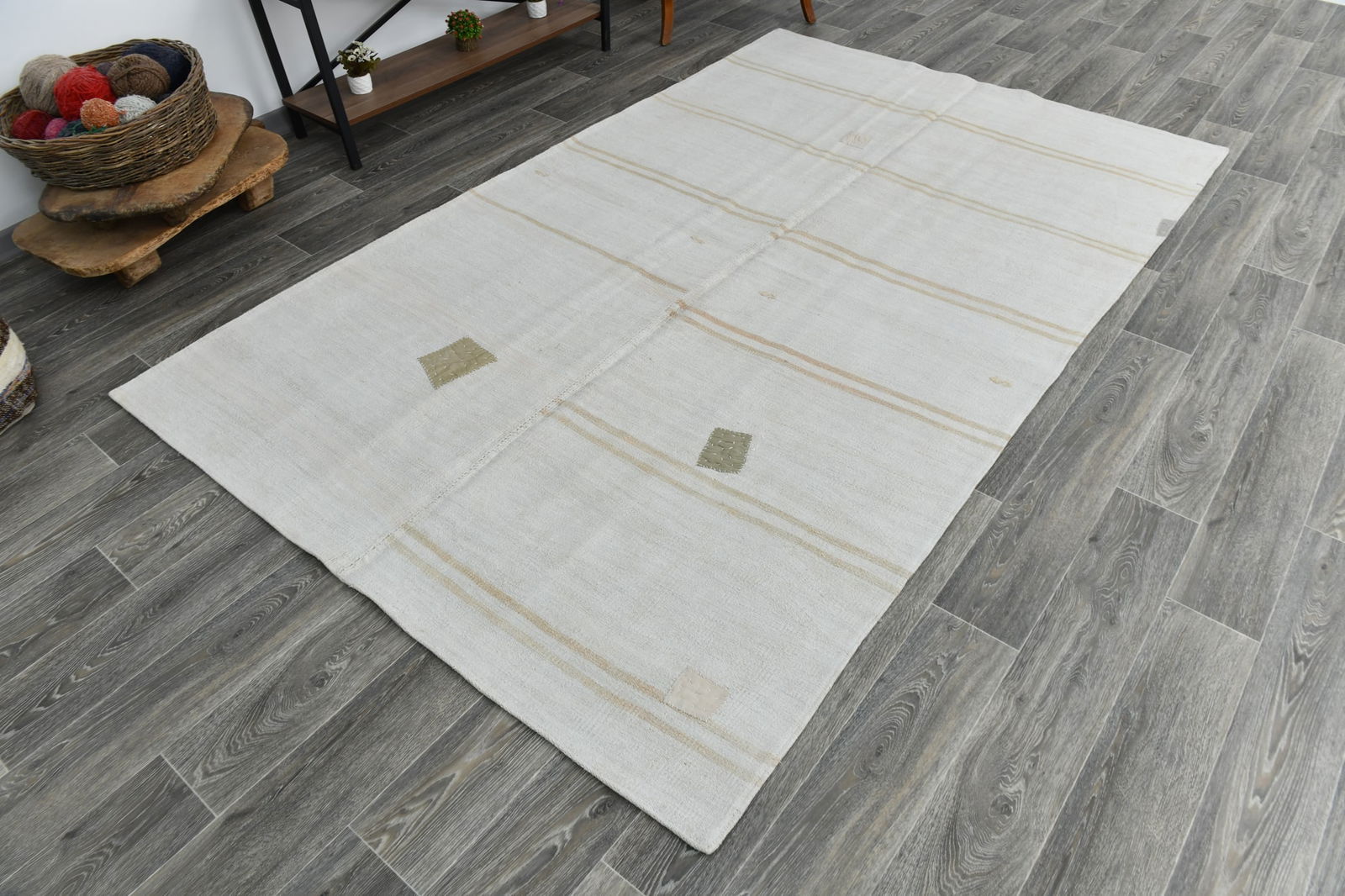 5'7'' x 9'0'' Turkish Vintage Hemp Rug - 53292 - 4