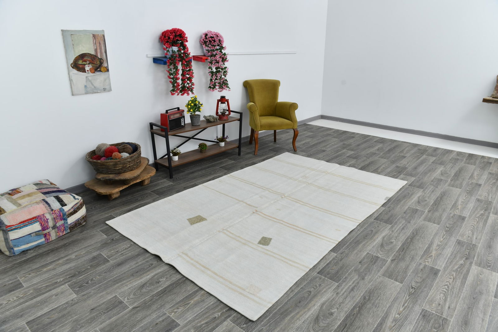 5'7'' x 9'0'' Turkish Vintage Hemp Rug - 53292 - 7