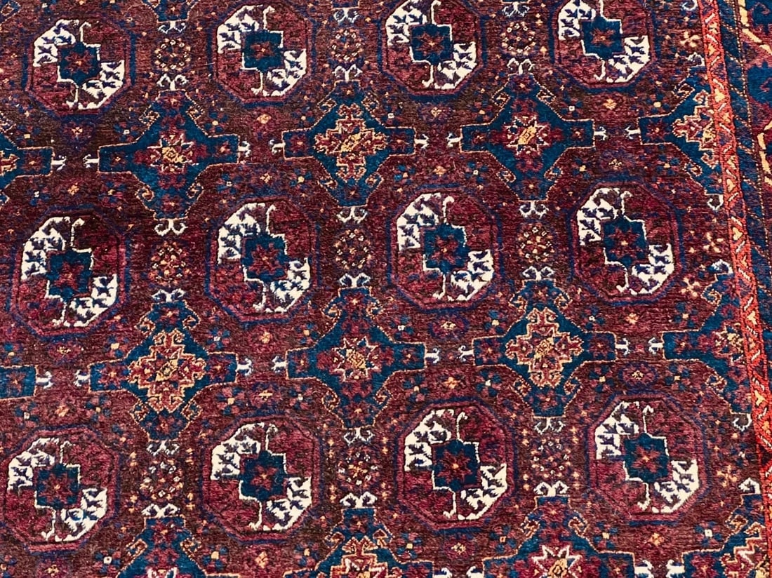 Hand Knotted Antique Persian Balouch Geometric Tribal Oriental Area Rug 4'2" x 7'11" - 5