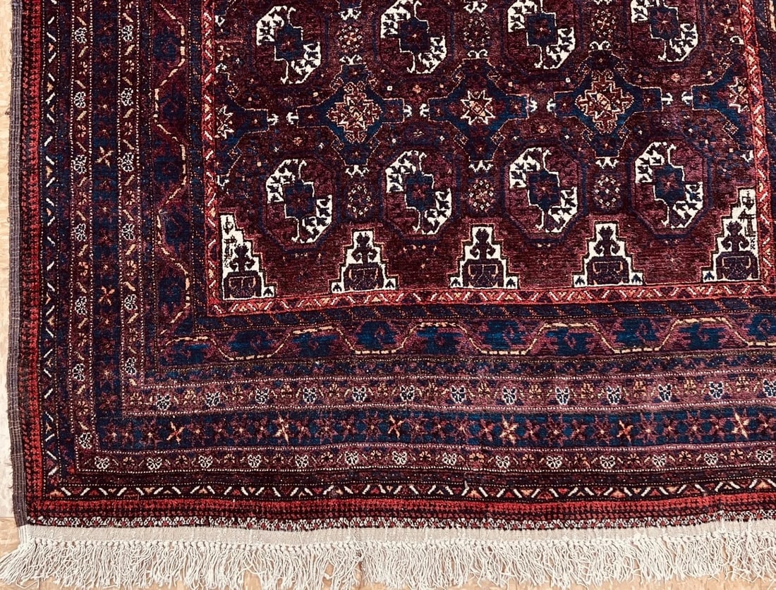 Hand Knotted Antique Persian Balouch Geometric Tribal Oriental Area Rug 4'2" x 7'11" - 8