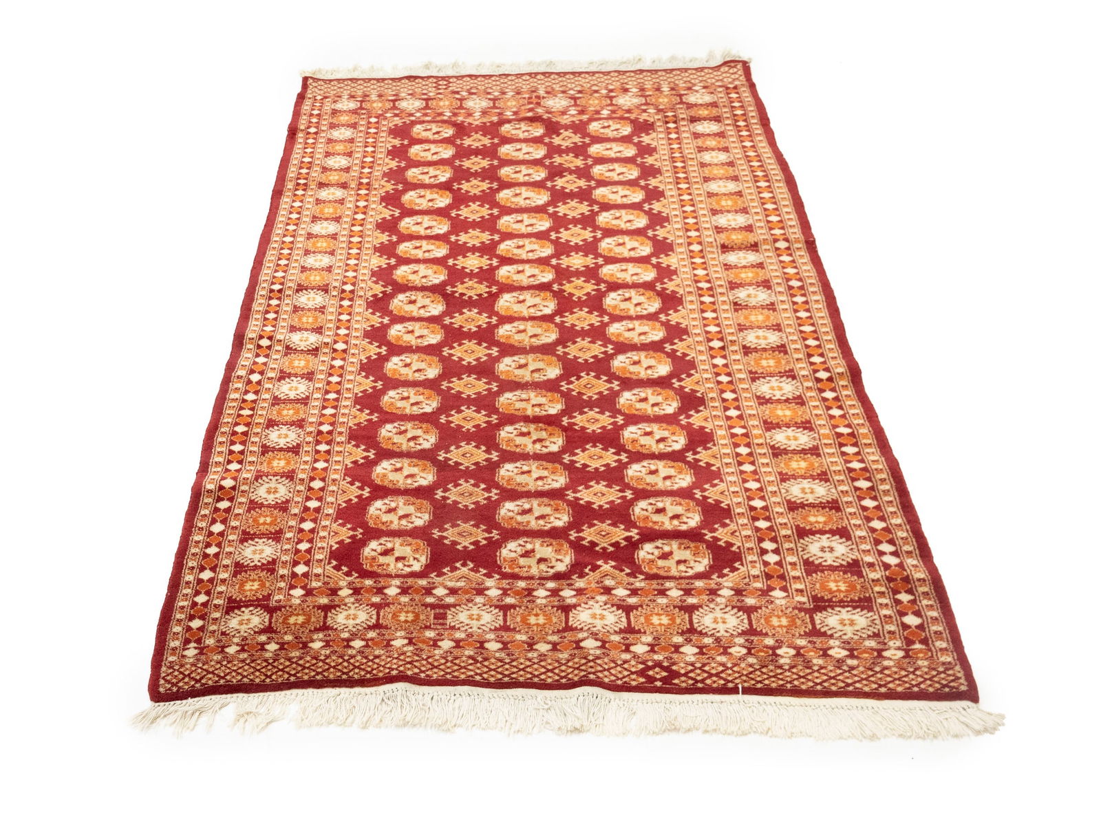 Vintage Red Tribal 4X6 Turkoman Bokhara Oriental Rug - 2