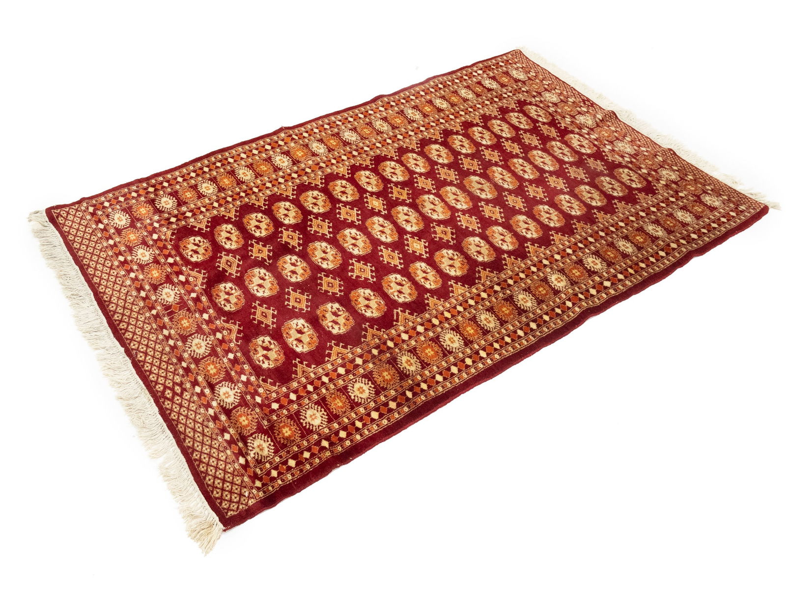 Vintage Red Tribal 4X6 Turkoman Bokhara Oriental Rug - 4