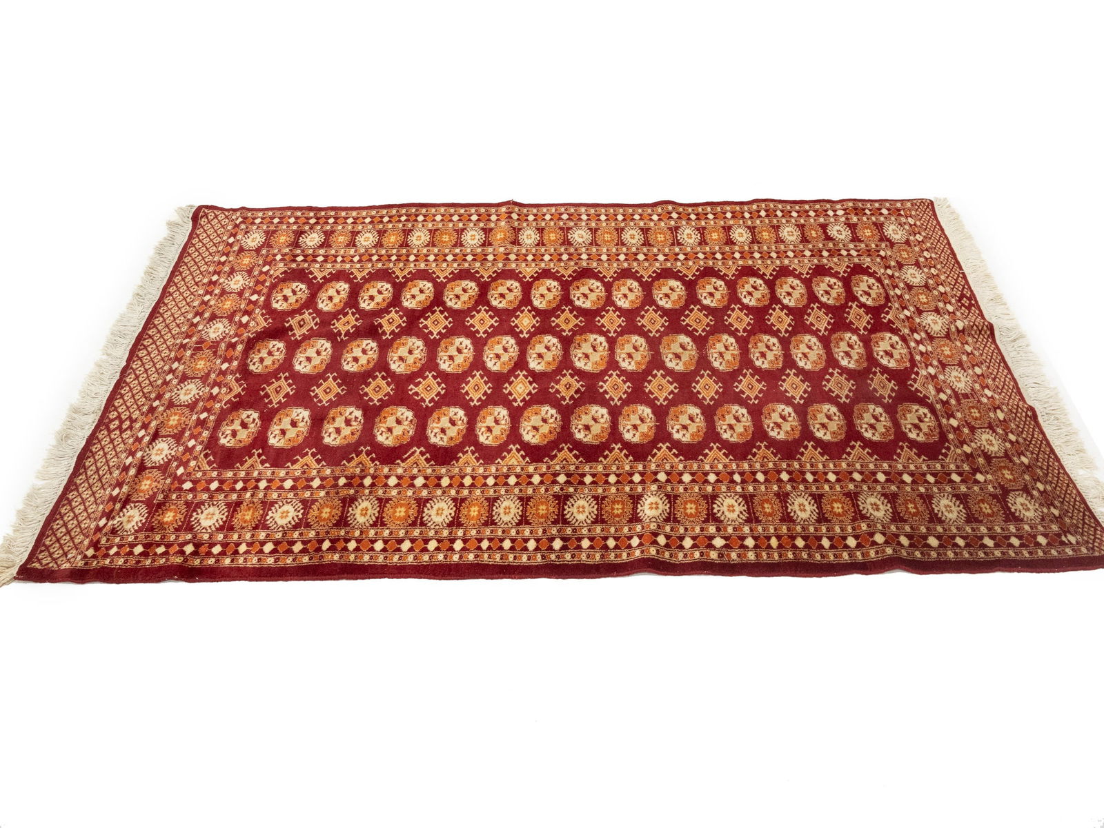 Vintage Red Tribal 4X6 Turkoman Bokhara Oriental Rug - 6