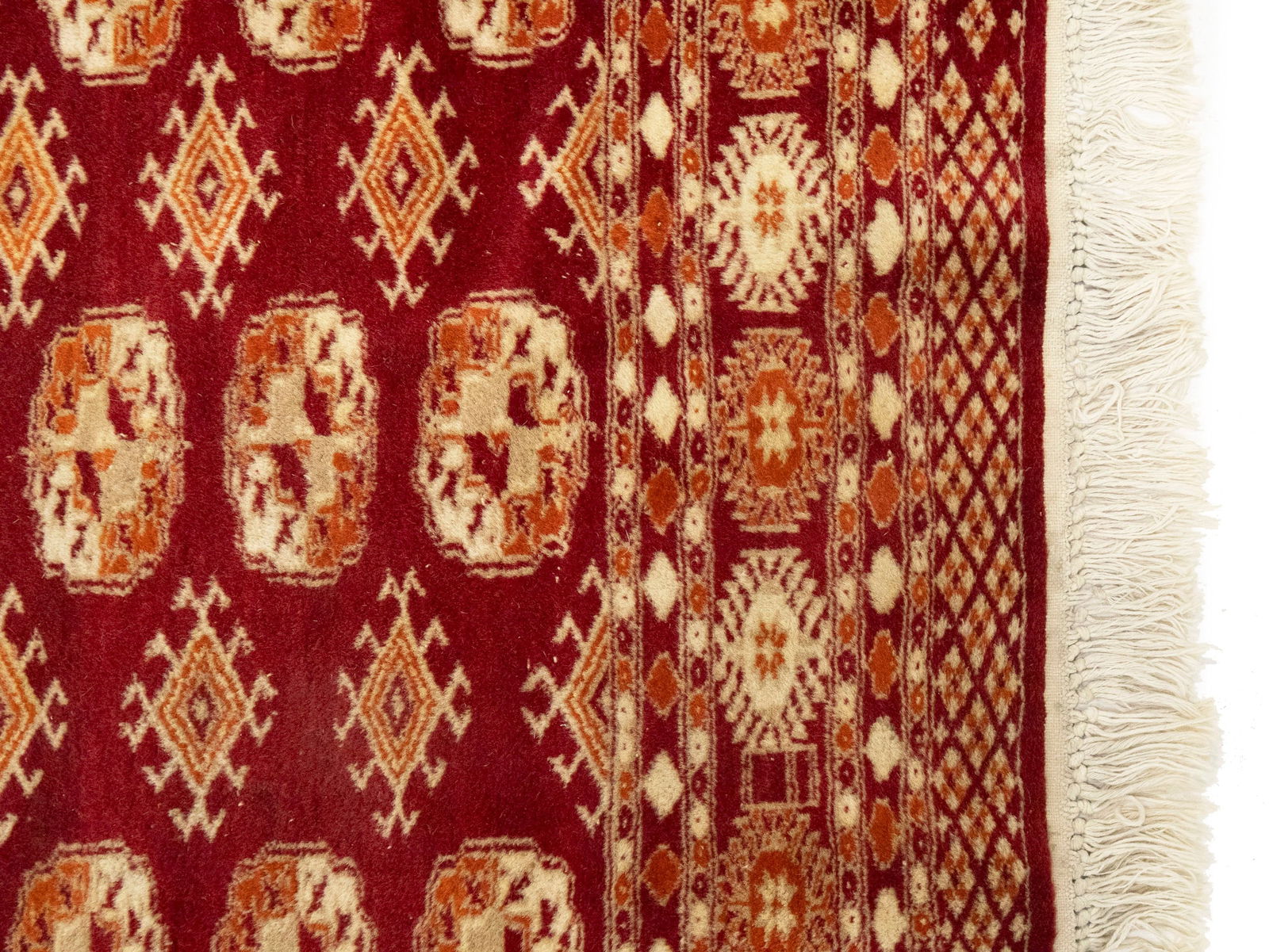 Vintage Red Tribal 4X6 Turkoman Bokhara Oriental Rug - 9