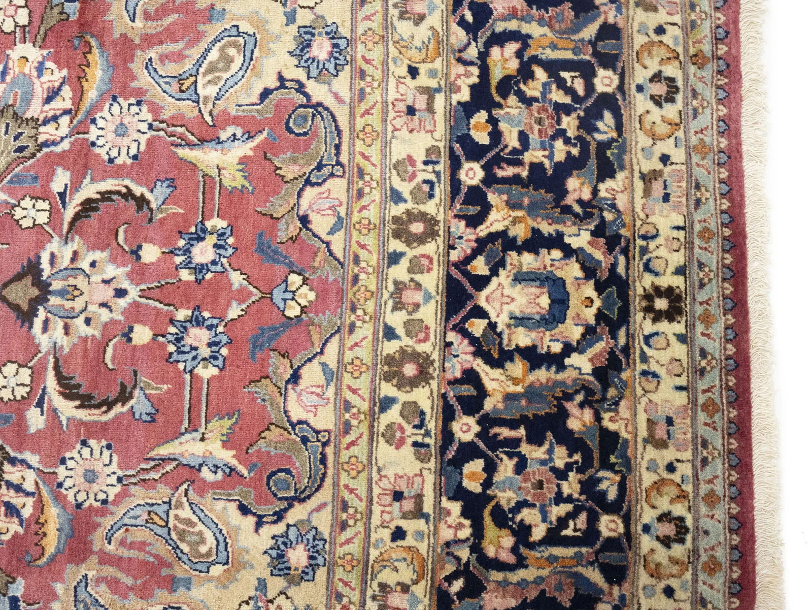 Semi Antique Maroon Red Traditional 9'8X12'5 Mashad Persian Rug - 9